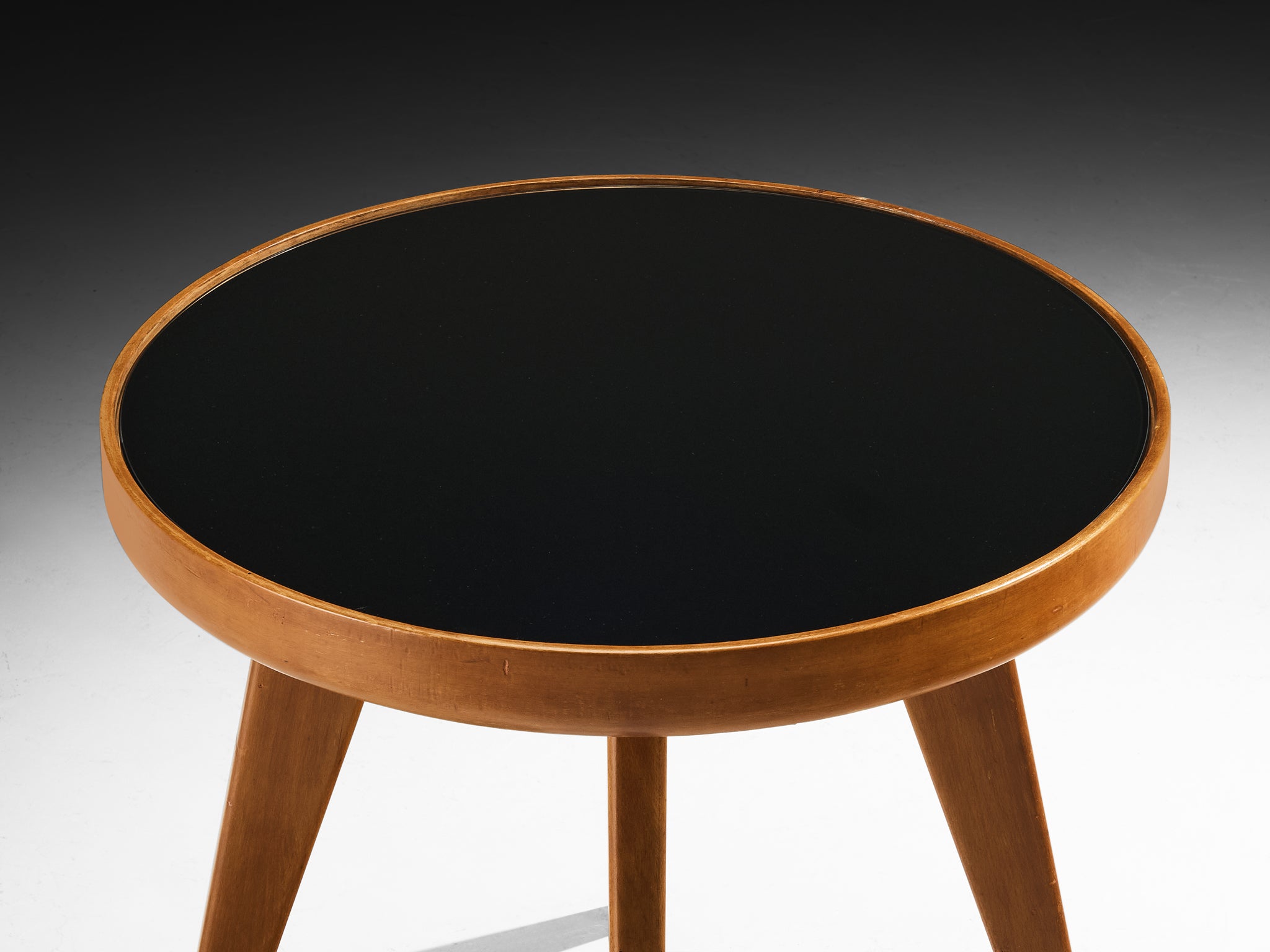 1940s Mid-Century Modern Italian Side Table in Wood and Glass Tables Morentz