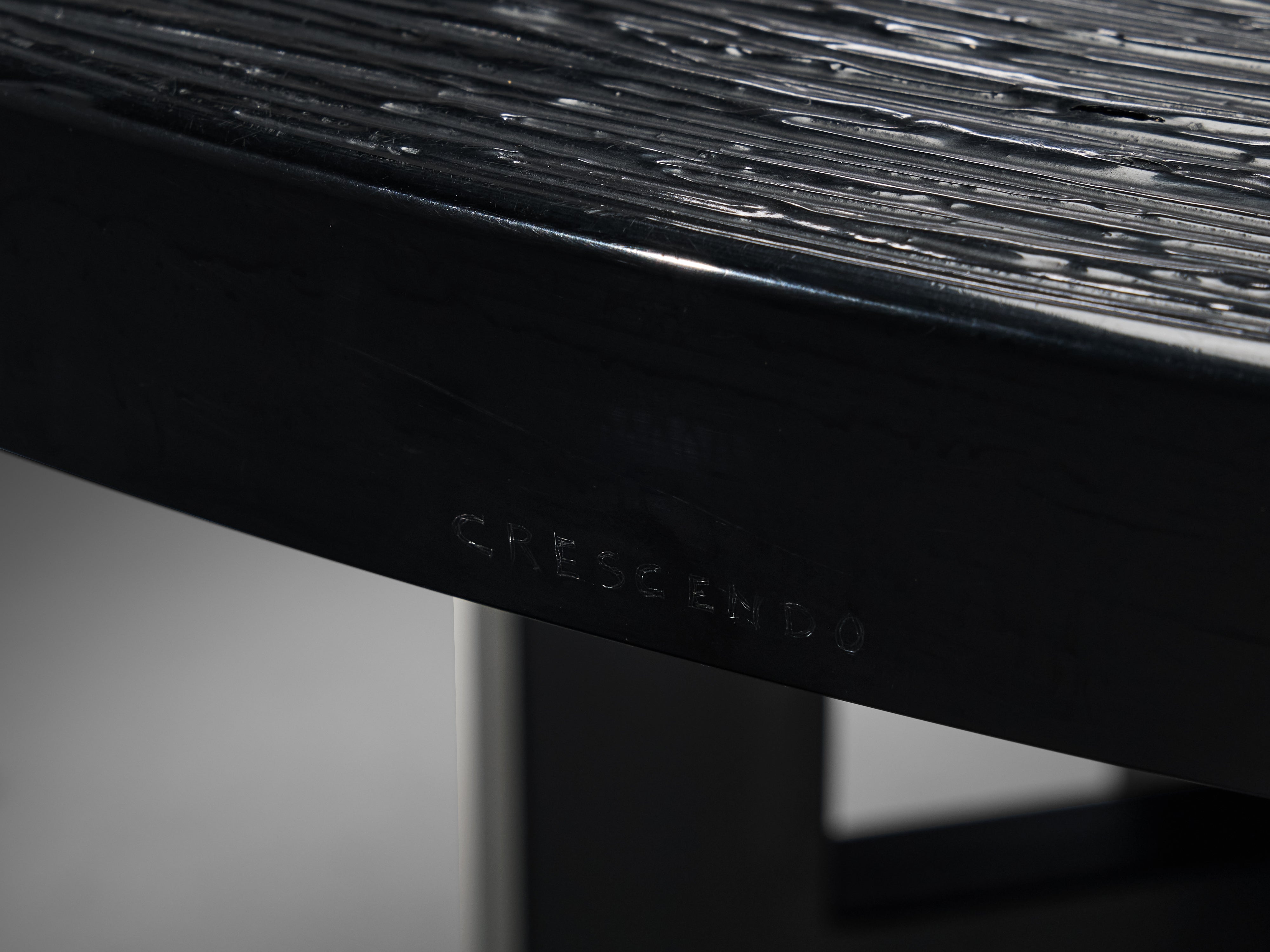 Jean Claude Dresse 'Crescendo' Dining or Center Table in Dark Resin Tables Morentz