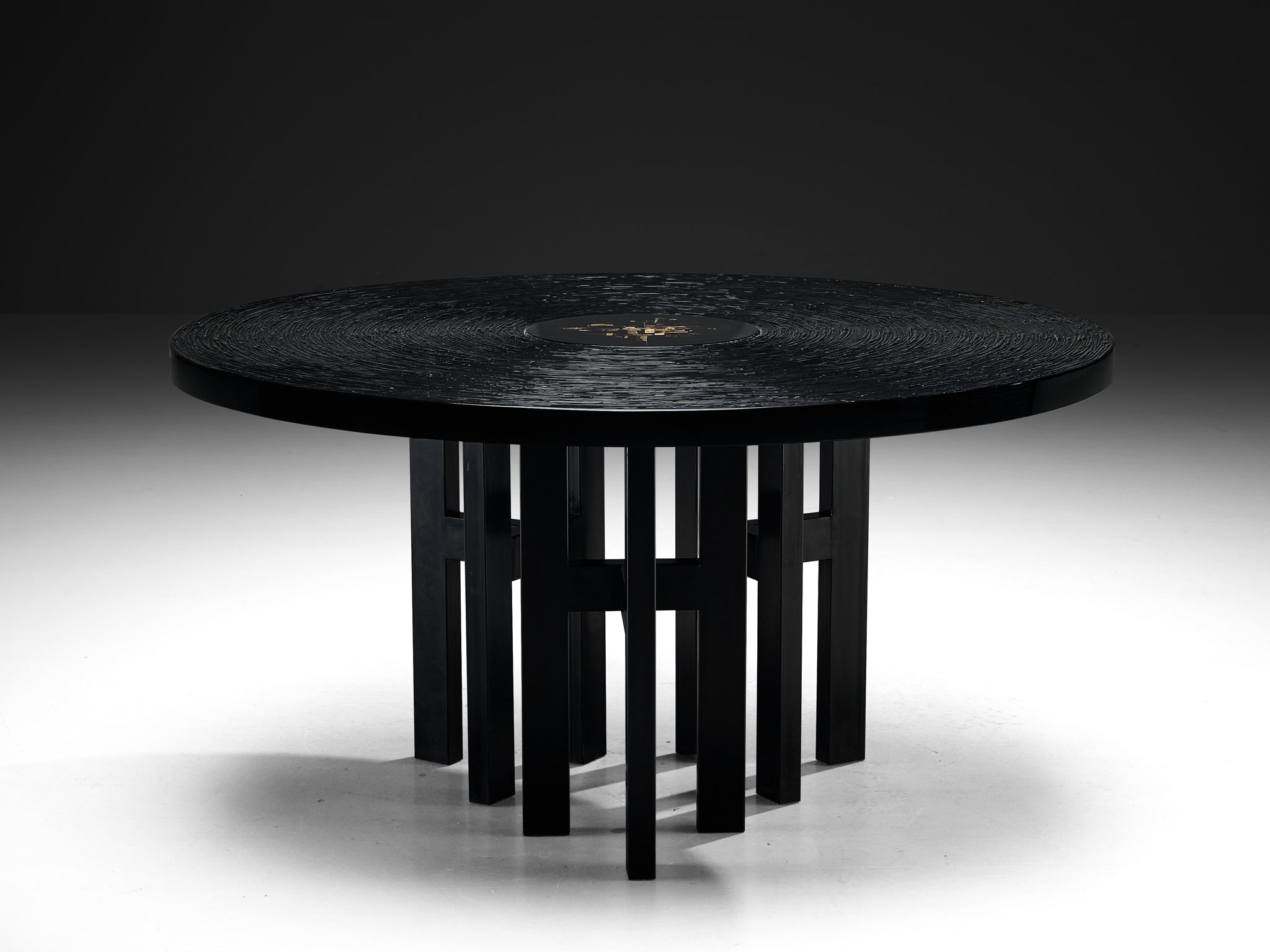 Jean Claude Dresse 'Crescendo' Dining or Center Table in Dark Resin Tables Morentz