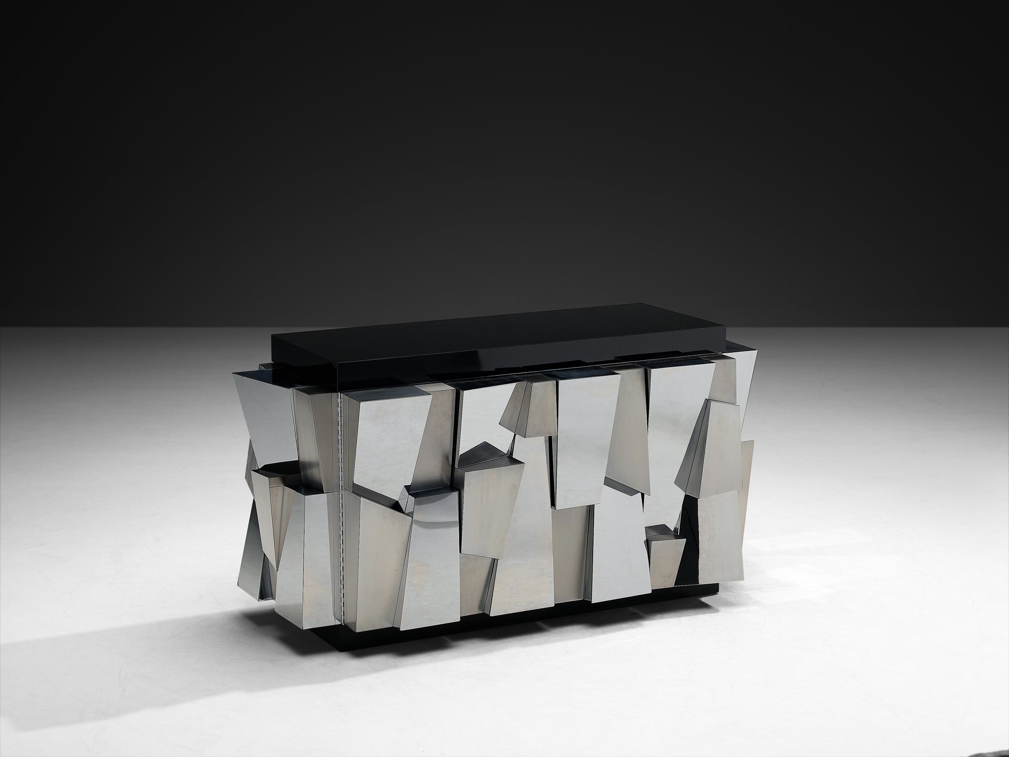 Paul Evans for Directional Faceted 'PE 300' Cabinet in Steel Case pieces and storage cabinets Morentz