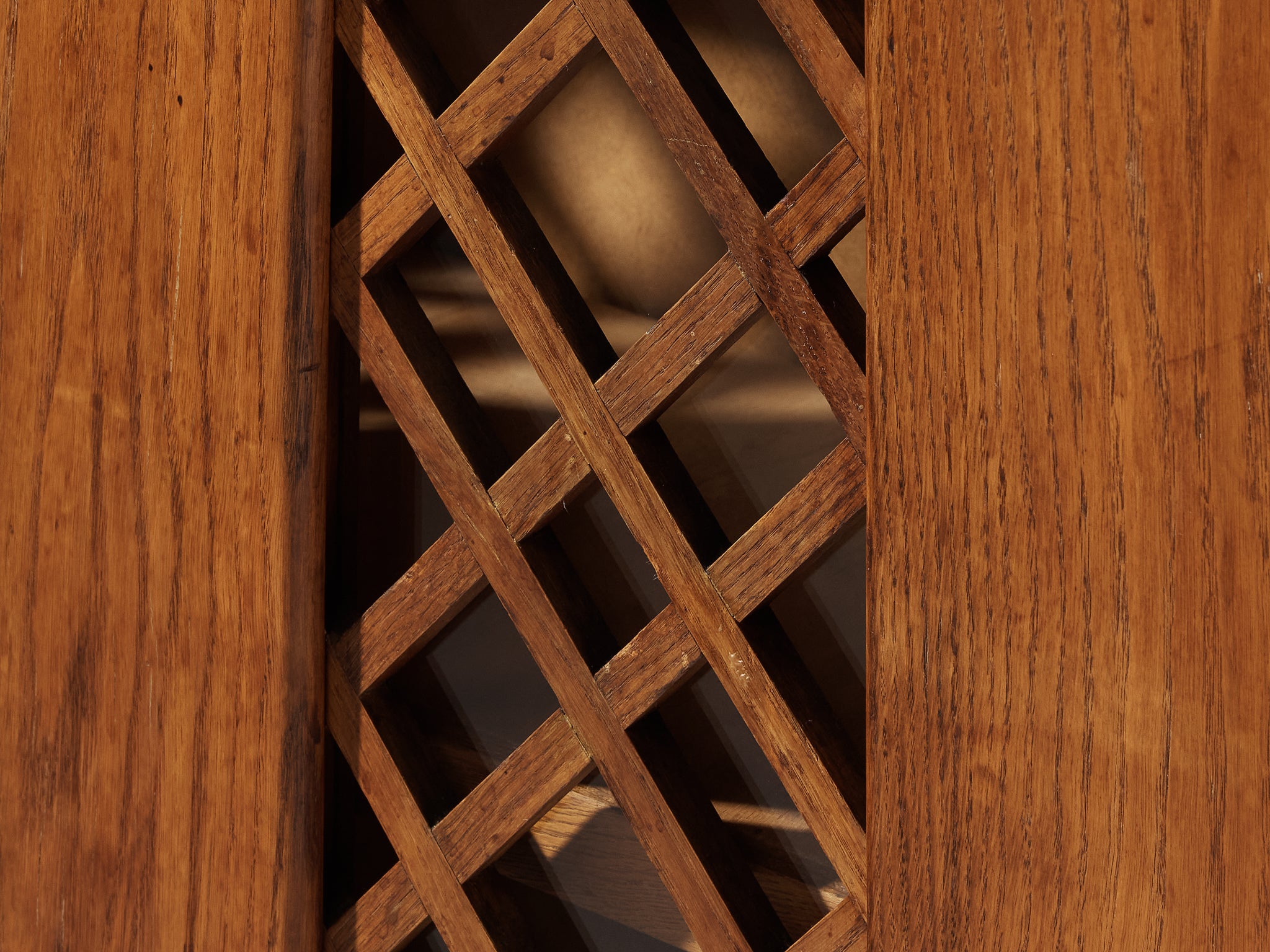 1940s Cabinet in Solid Oak with Latticework Case pieces and storage cabinets Morentz