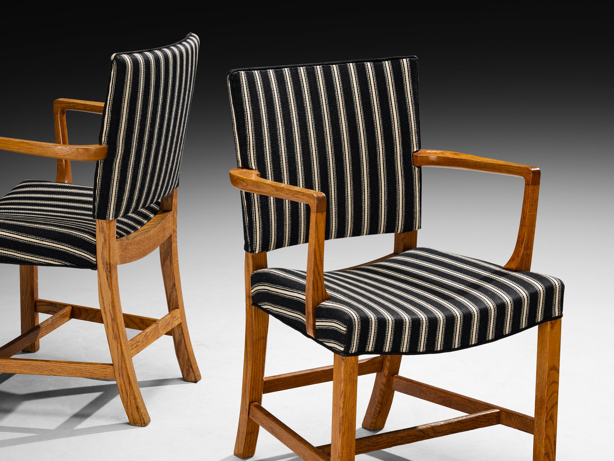 Kaare Klint for Rud. Rasmussens Snedkerier Pair of '3758A' Red Dining Chairs Seating Morentz