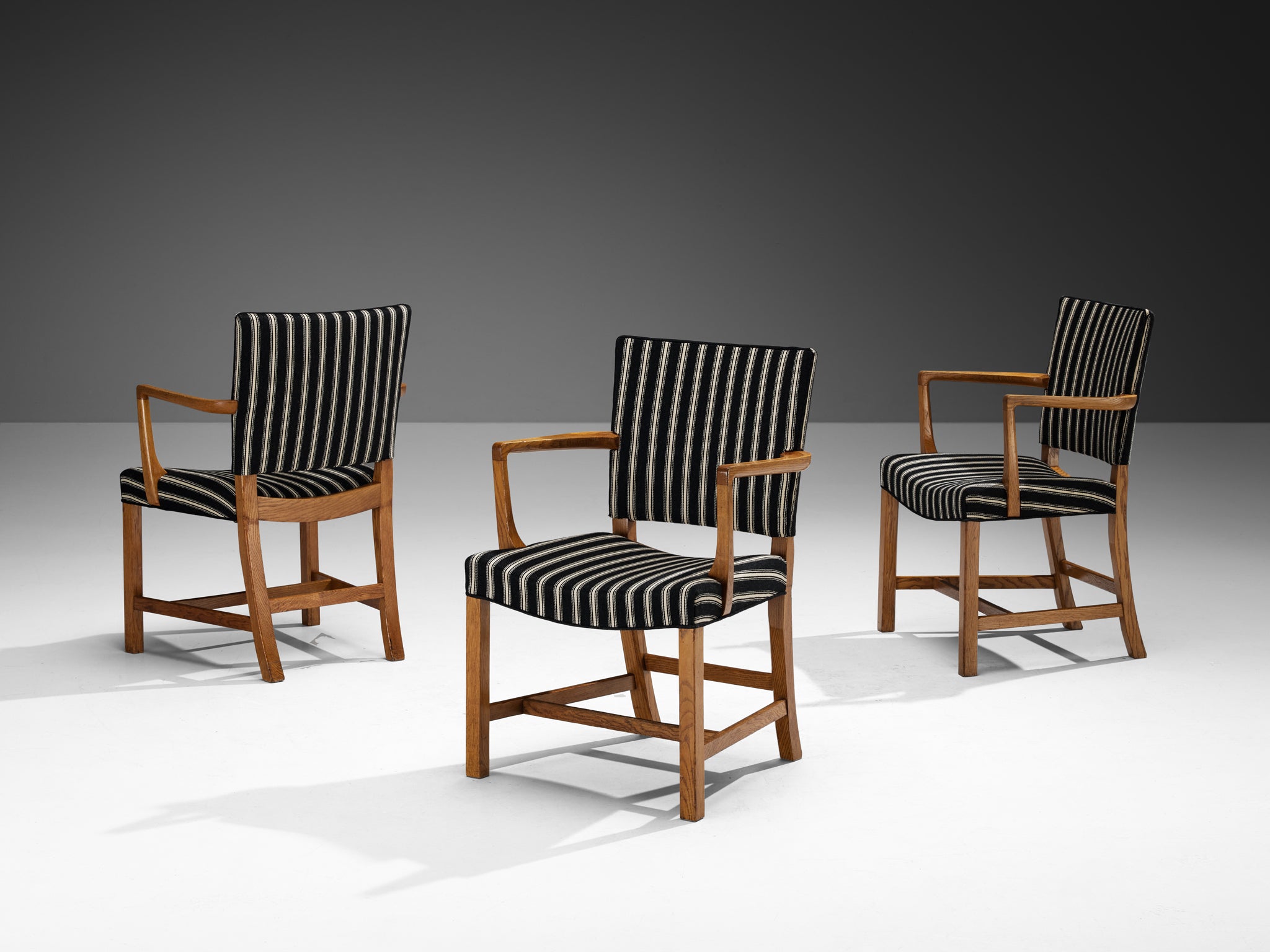 Kaare Klint for Rud. Rasmussens Snedkerier Set of Six '3758A' Red Dining Chairs Seating Morentz