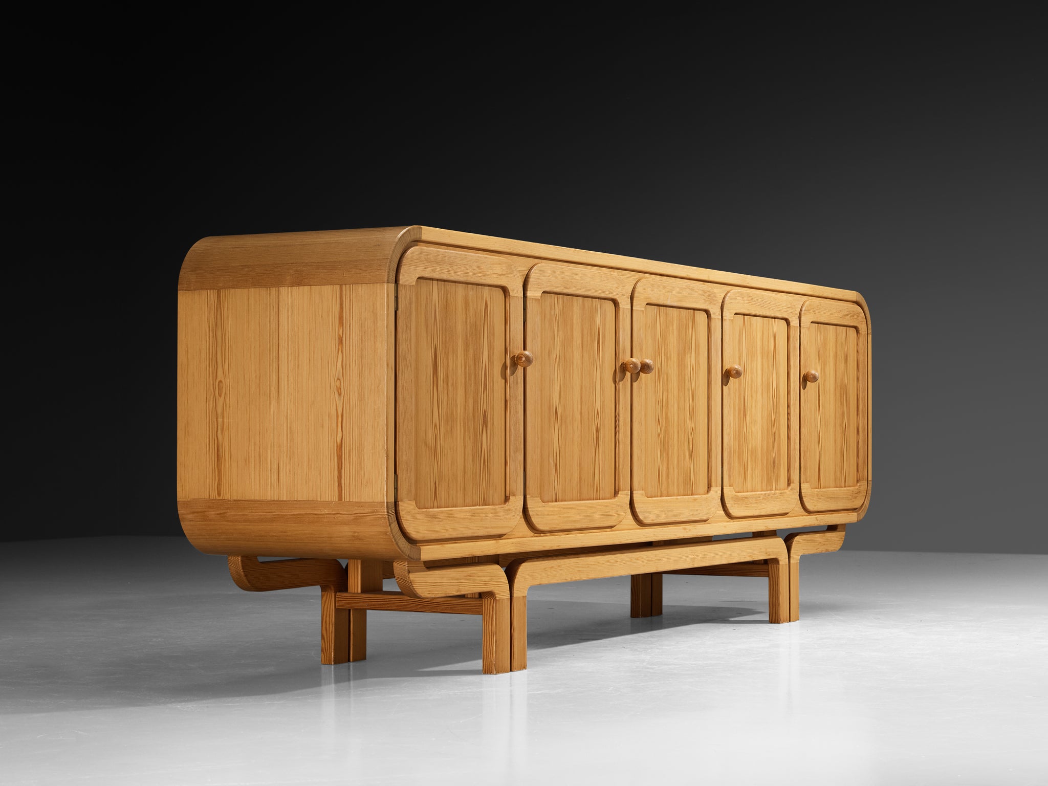 French Postmodern Sideboard in Pine Case pieces and storage cabinets Morentz