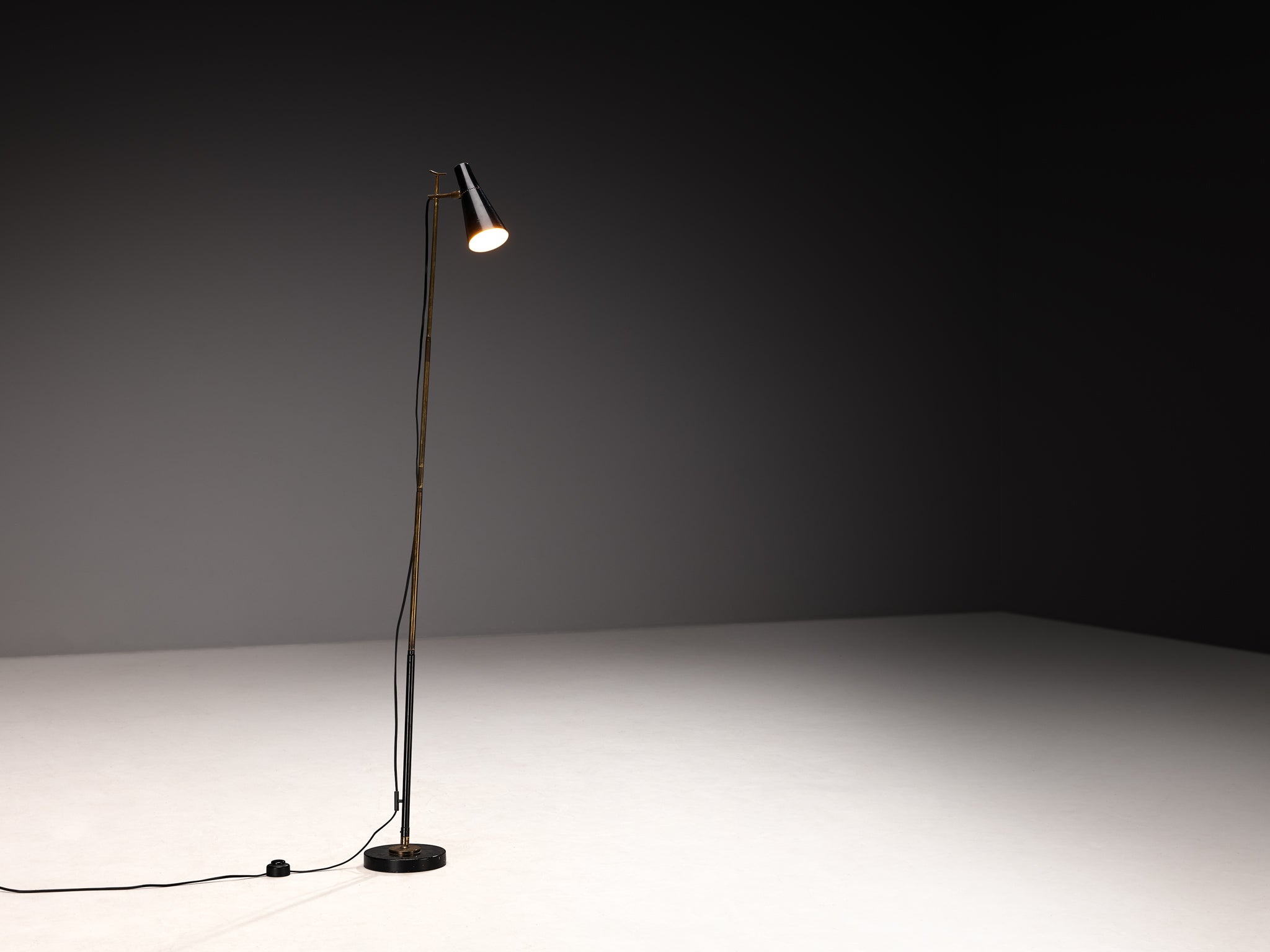 Angelo Ostuni and Renato Forti for O-Luce '201' Floor or Table Lamp in Black Lighting Morentz