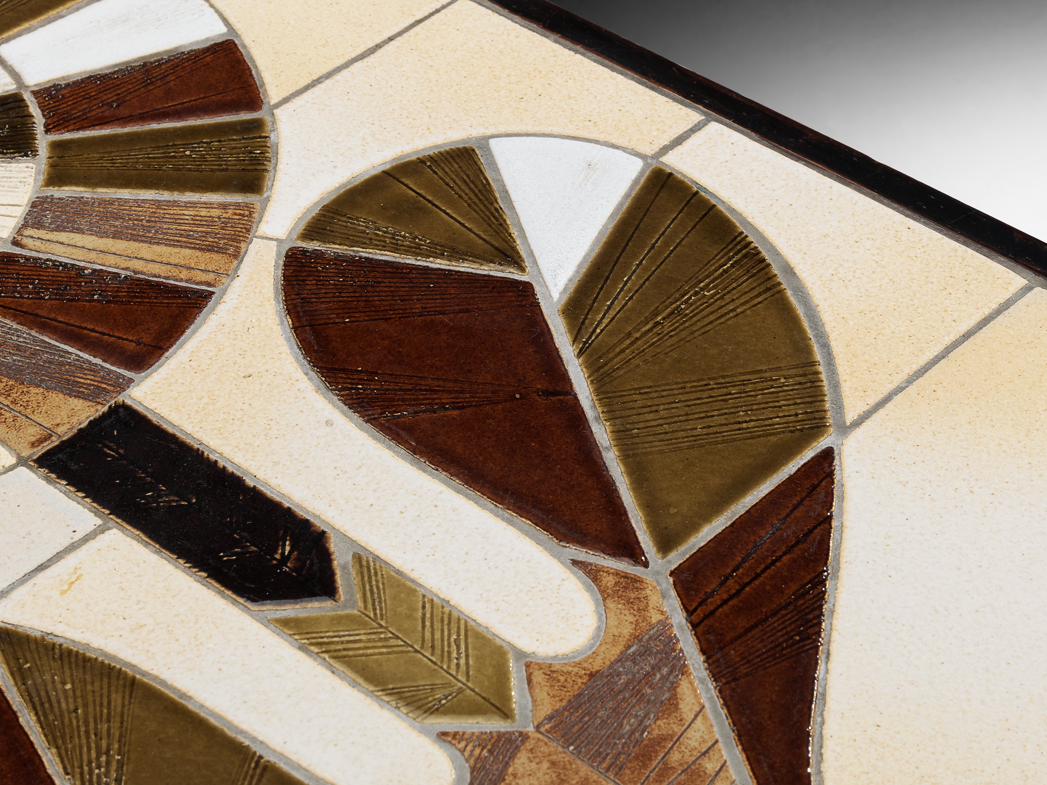 Roger Capron Coffee Table in Ceramic with Floral Motif