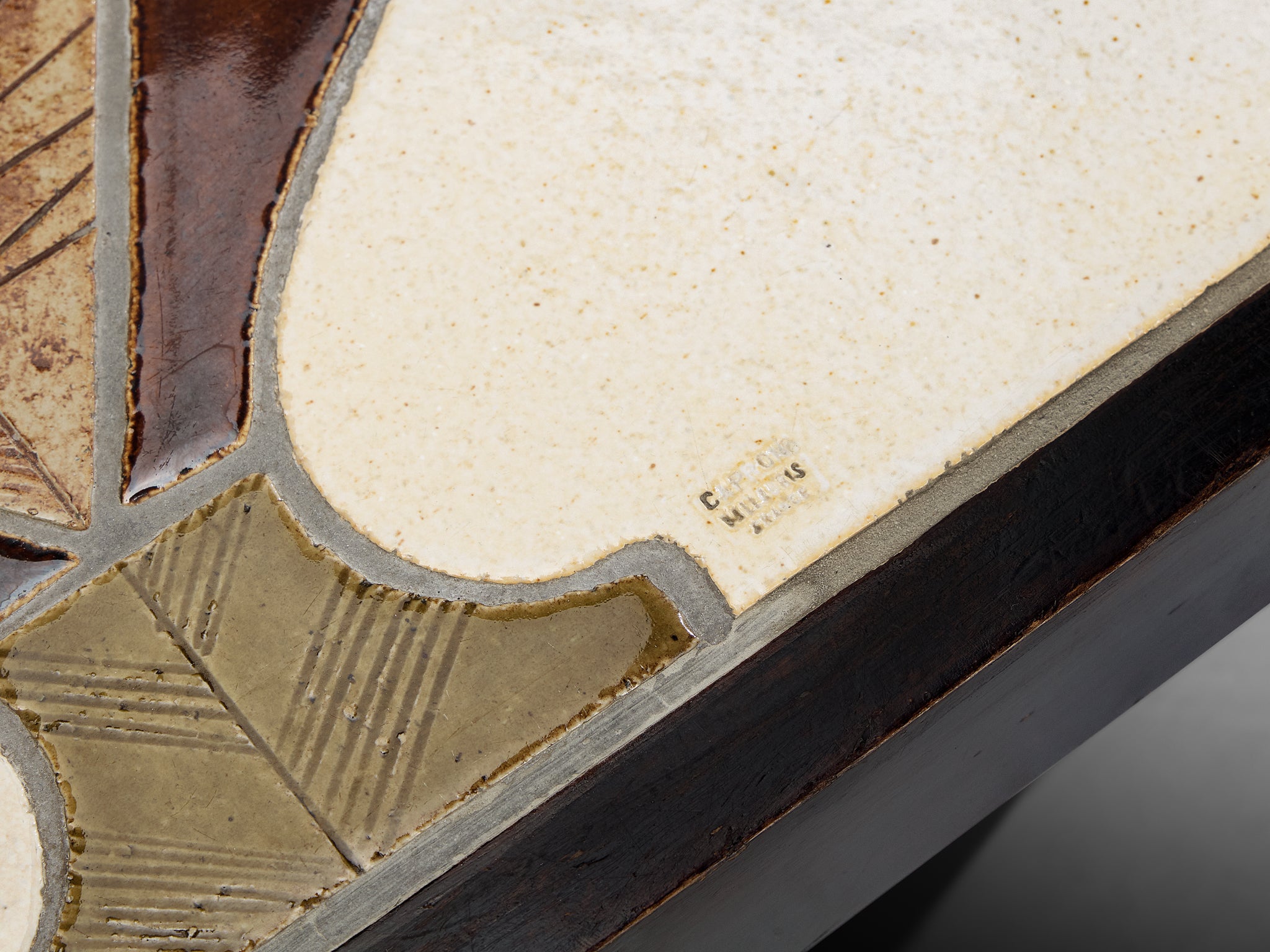 Roger Capron Coffee Table in Ceramic with Floral Motif