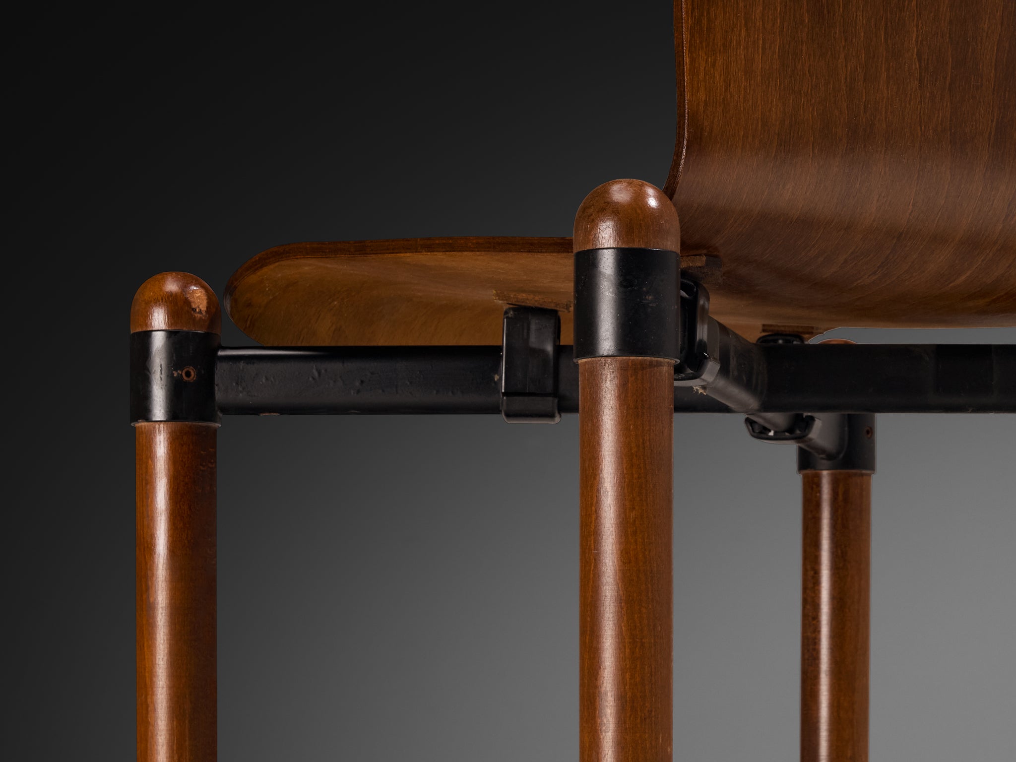 Modernist Dining Chairs in Wood and Metal Seating Morentz