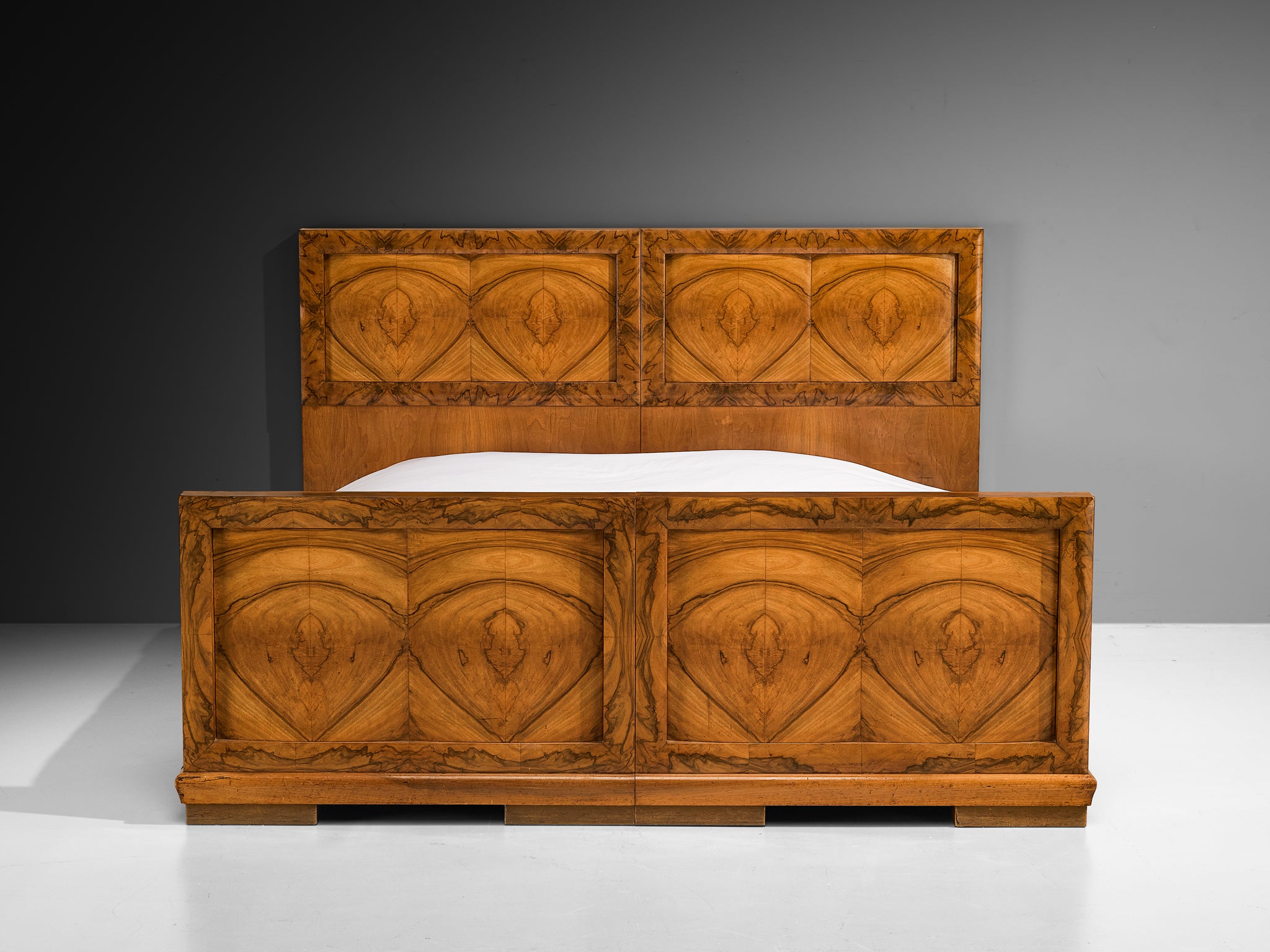 Gaetano Borsani for Atelier di Varedo Double Bed in Walnut Burl More Furniture and Collectibles Morentz