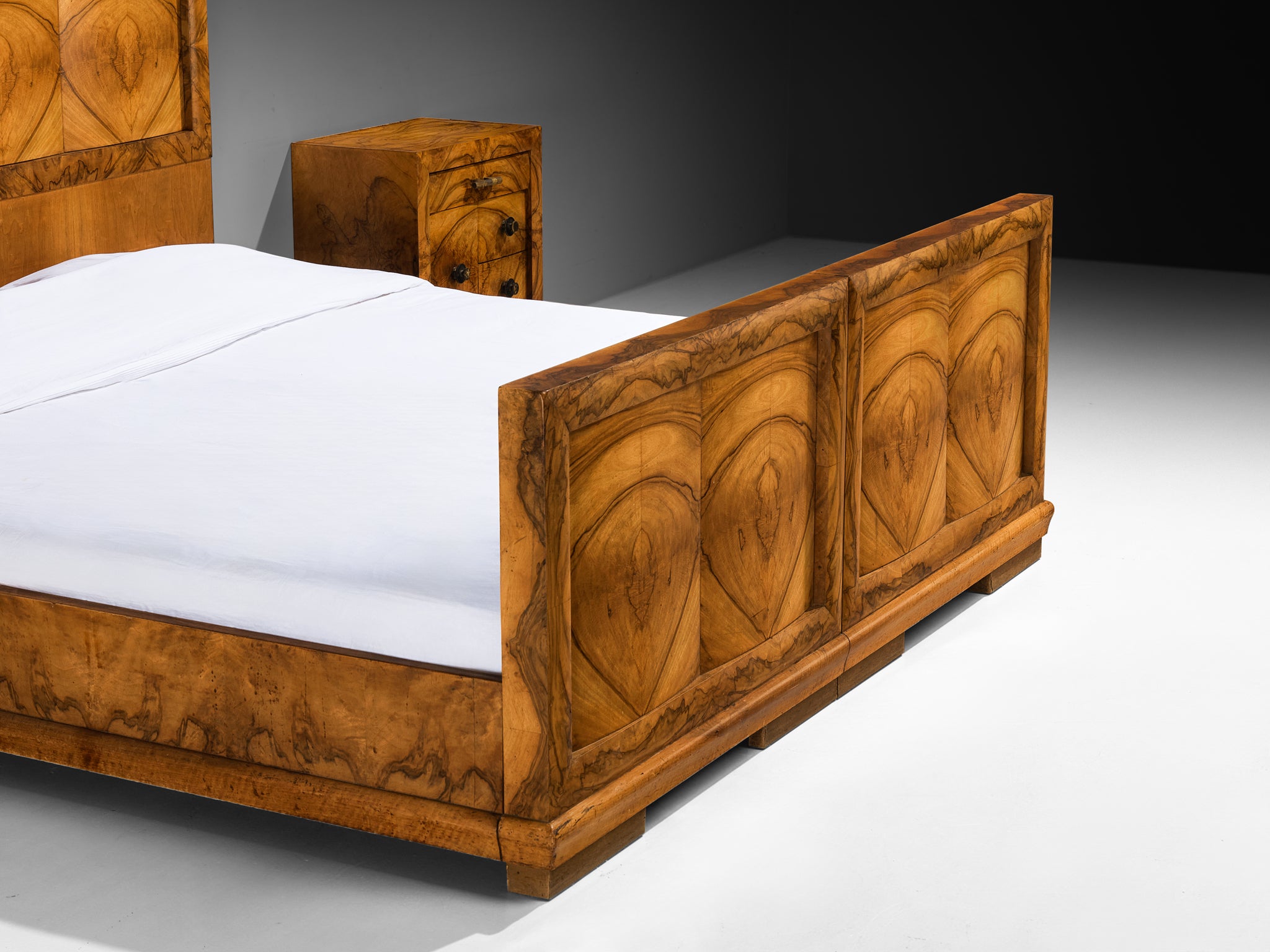Gaetano Borsani for Atelier di Varedo Bedroom Set in Walnut Burl and Brass More Furniture and Collectibles Morentz