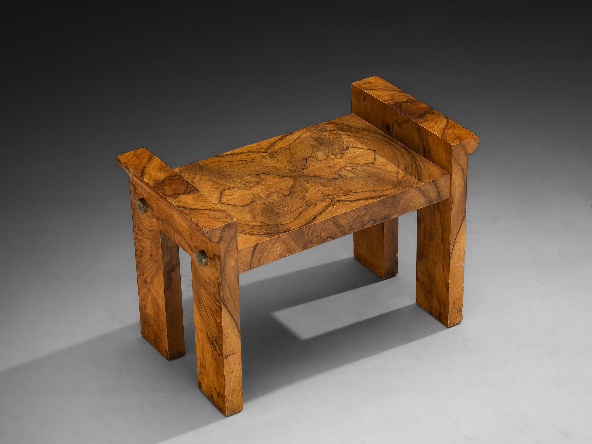 Gaetano Borsani for Atelier di Varedo Vanity Set with Stool in Walnut Burl Tables Morentz