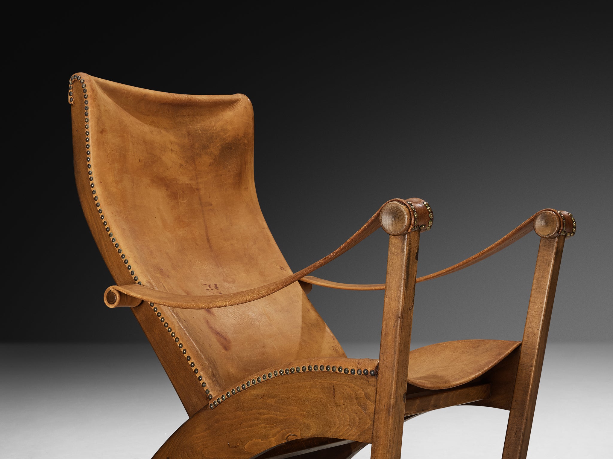 Mogens Voltelen 'Copenhagen' Lounge Chair in Patinated Cognac Leather Seating Morentz