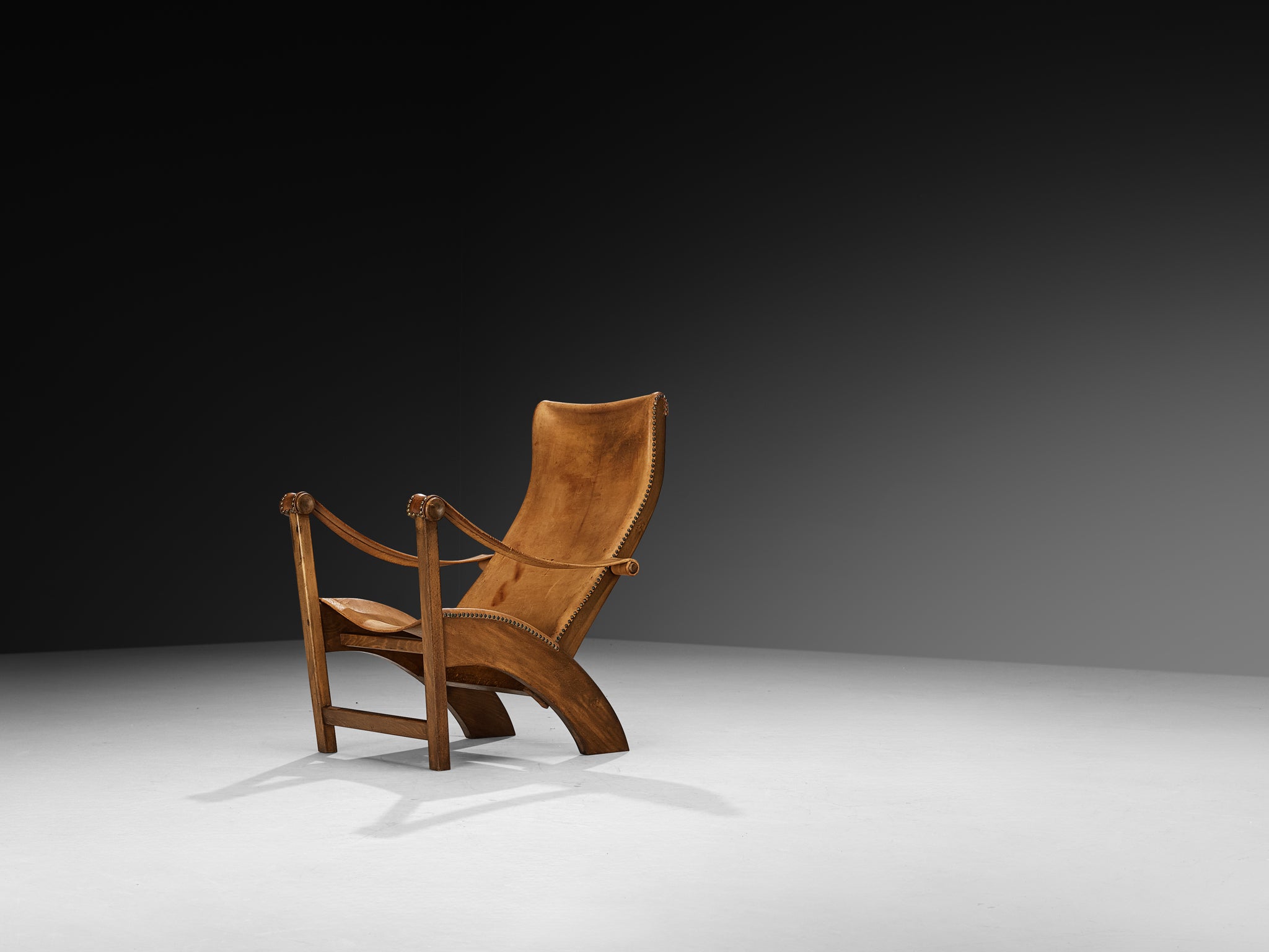 Mogens Voltelen 'Copenhagen' Lounge Chair in Patinated Cognac Leather Seating Morentz