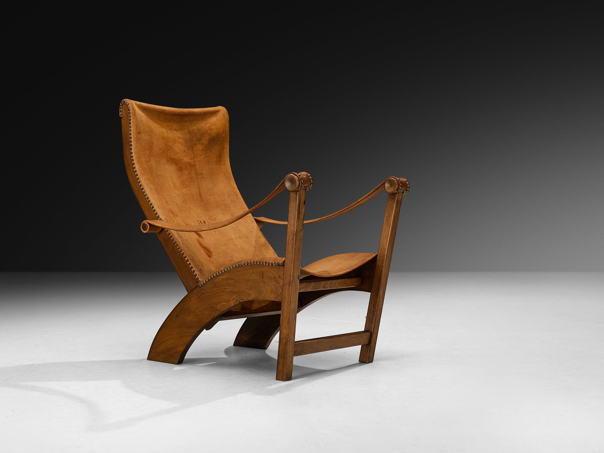 Mogens Voltelen 'Copenhagen' Lounge Chair in Patinated Cognac Leather Seating Morentz