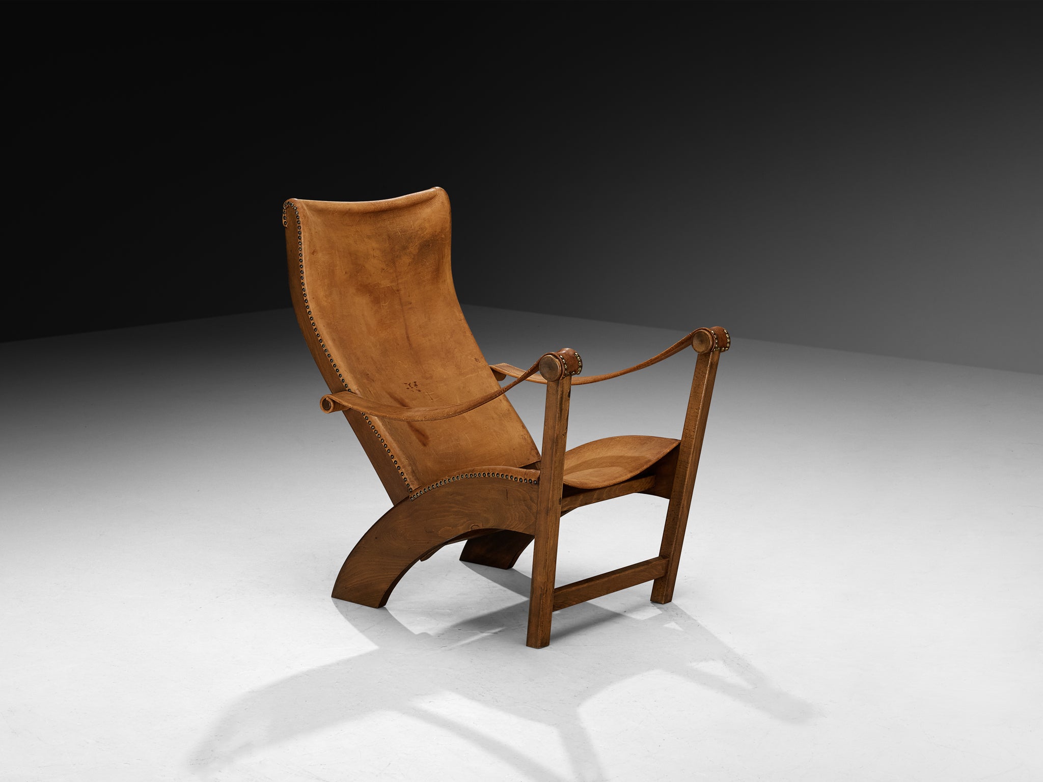 Mogens Voltelen 'Copenhagen' Lounge Chair in Patinated Cognac Leather Seating Morentz