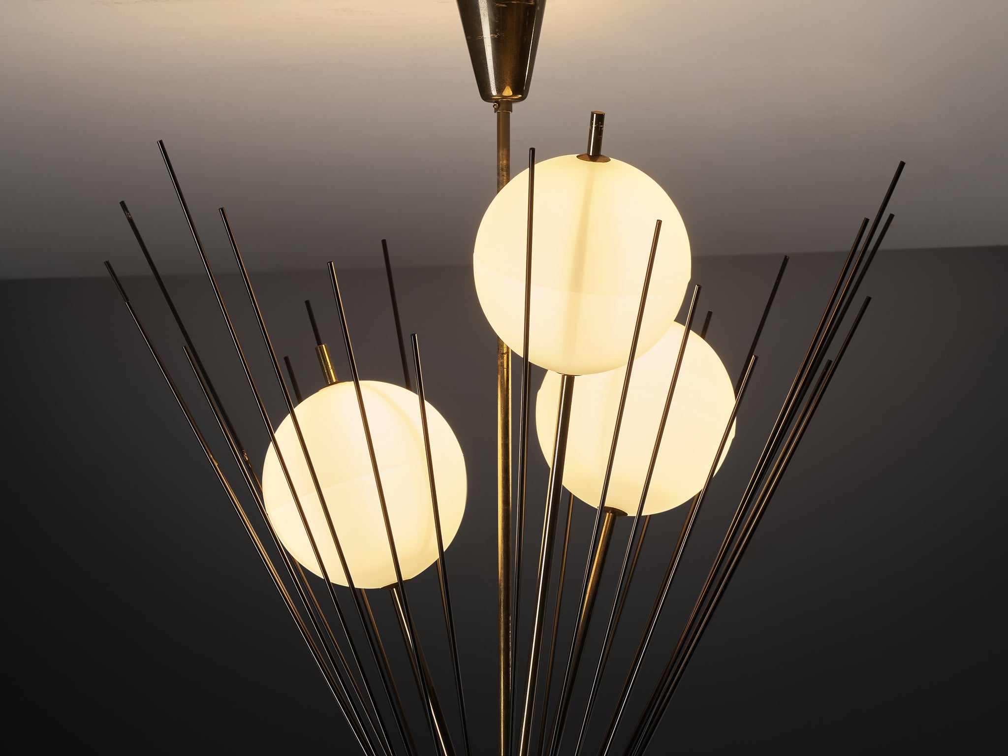 Rare Angelo Lelii for Arredoluce '12607' Chandelier Lighting Morentz