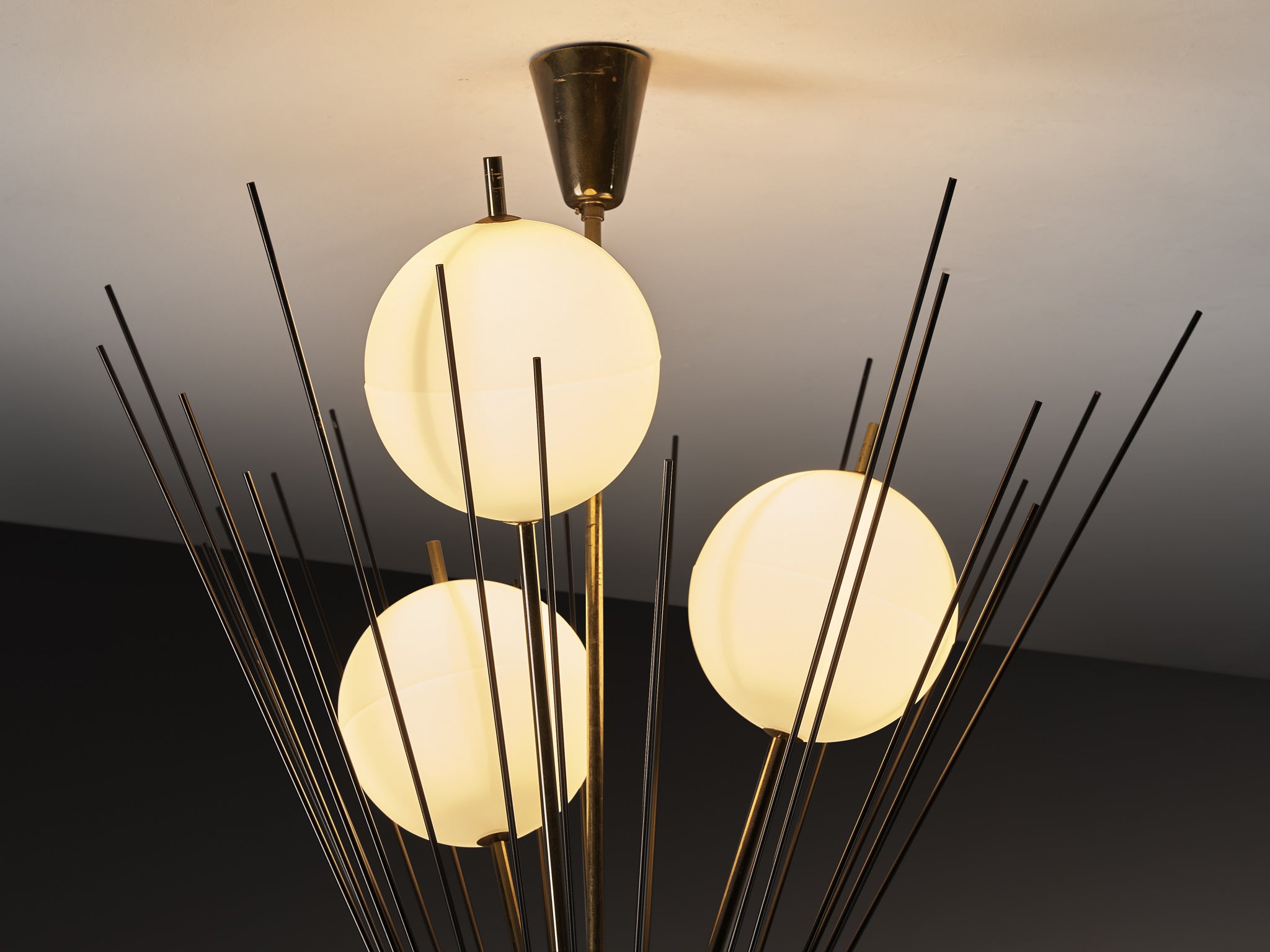 Rare Angelo Lelii for Arredoluce '12607' Chandelier Lighting Morentz