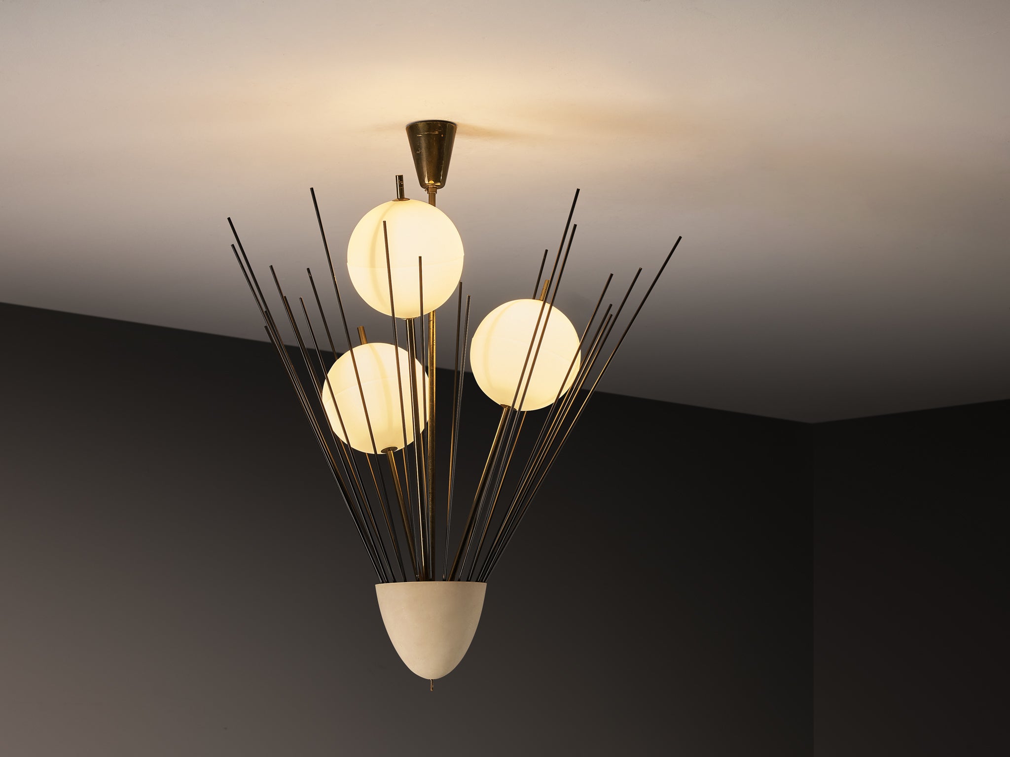 Rare Angelo Lelii for Arredoluce '12607' Chandelier Lighting Morentz