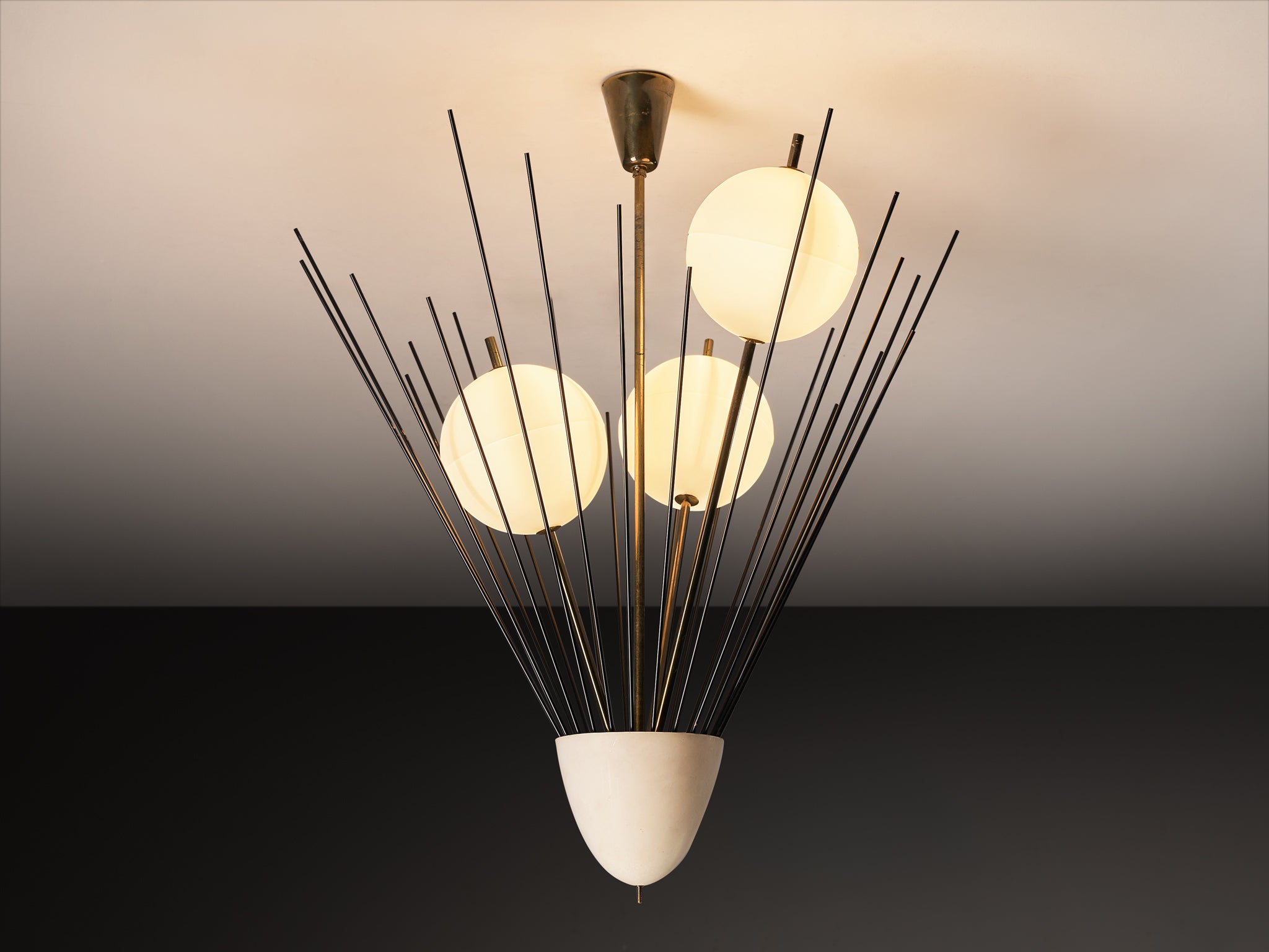 Rare Angelo Lelii for Arredoluce '12607' Chandelier Lighting Morentz