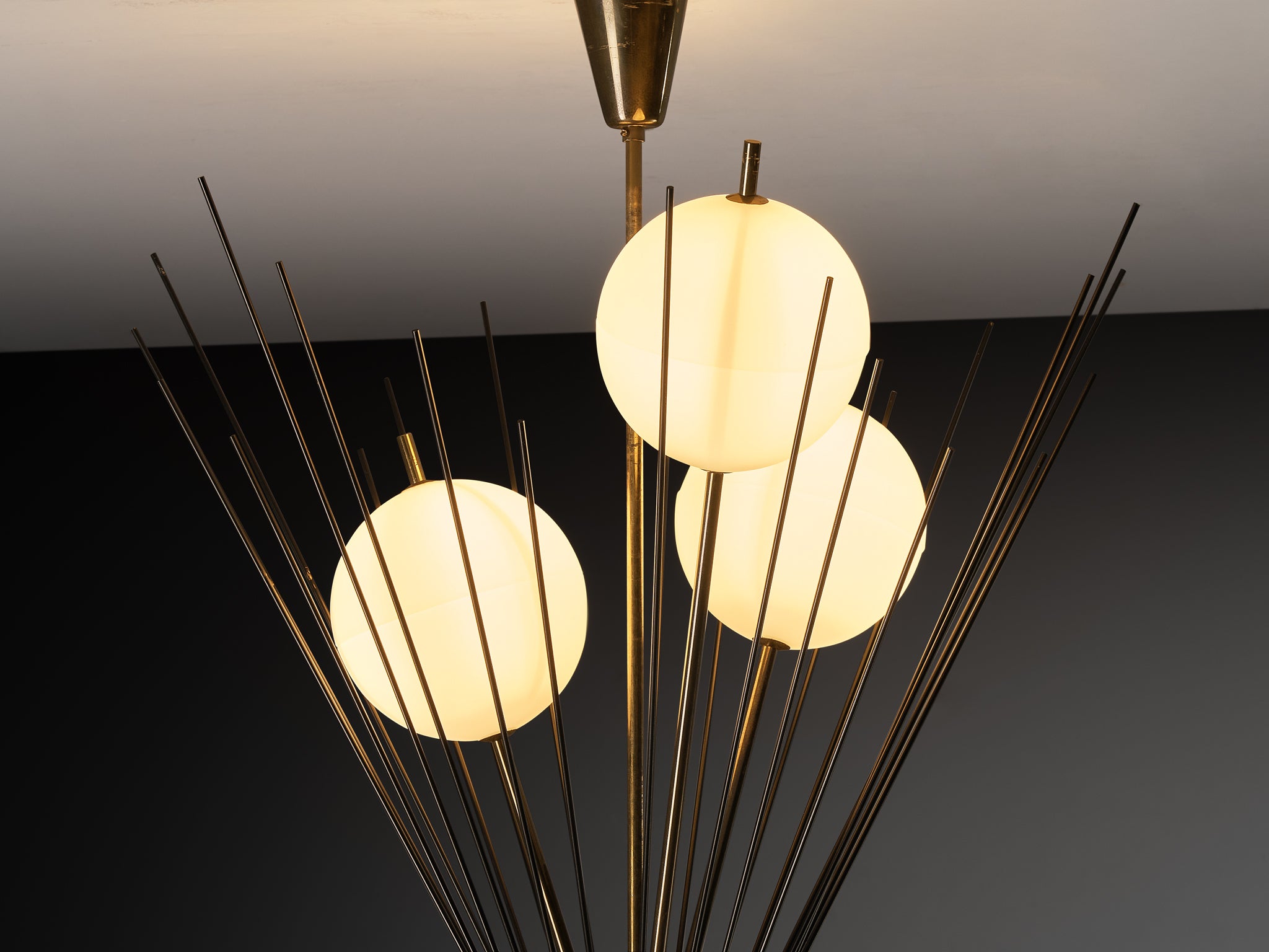 Rare Angelo Lelii for Arredoluce '12607' Chandelier Lighting Morentz