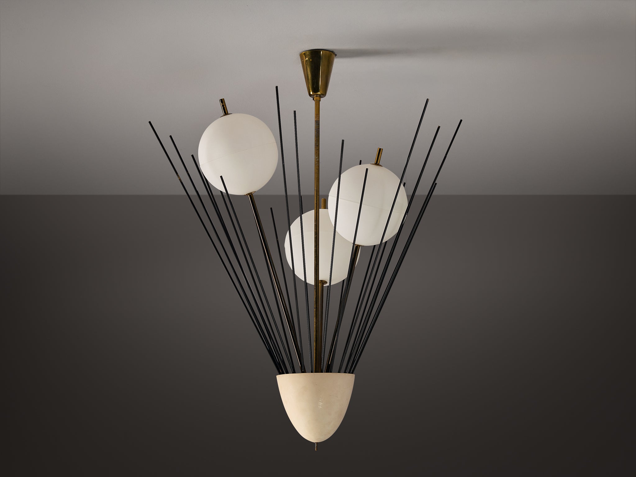 Rare Angelo Lelii for Arredoluce '12607' Chandelier Lighting Morentz