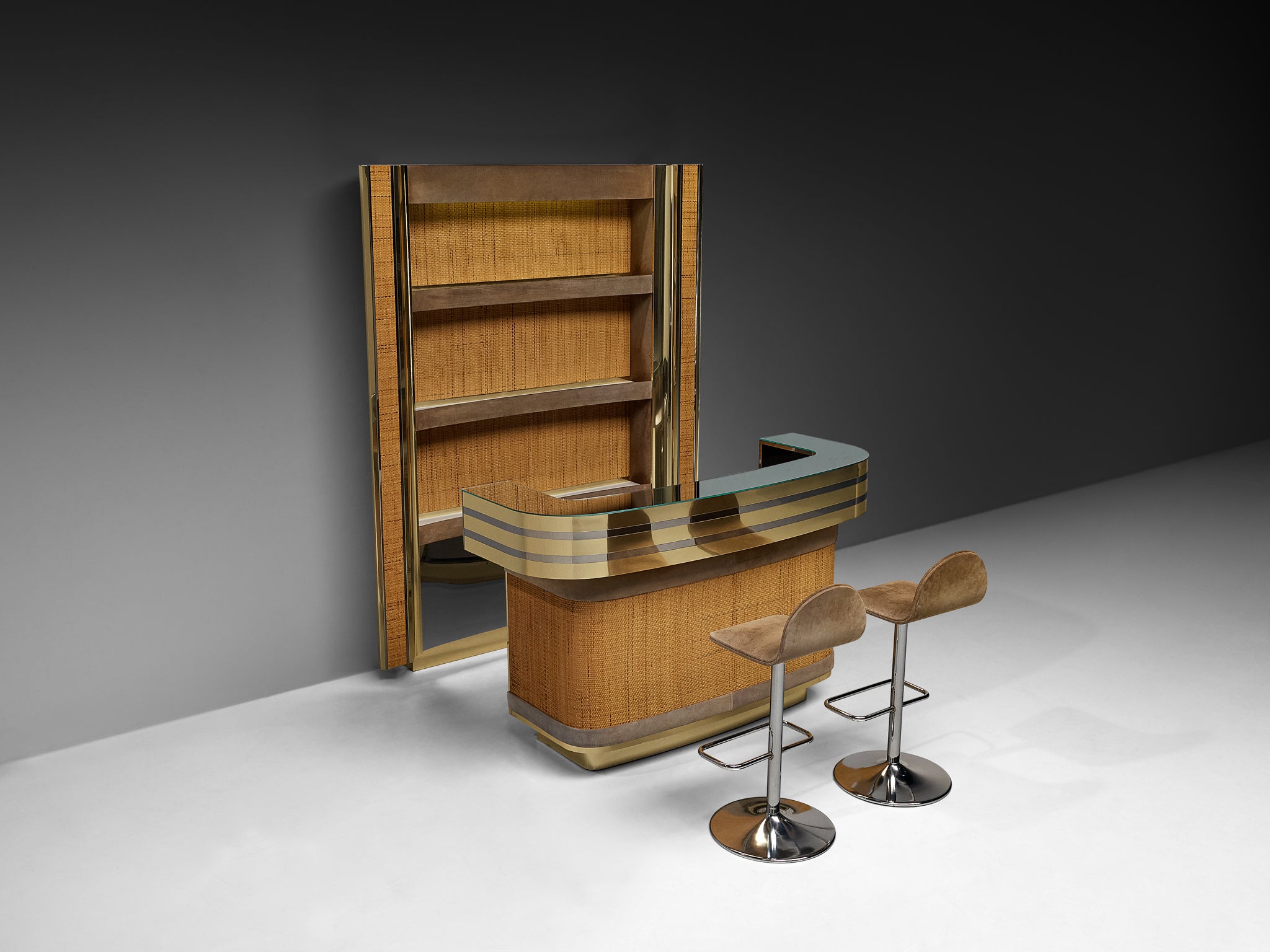 Hollywood Regency Bar Cabinet in the Style of Willy Rizzo