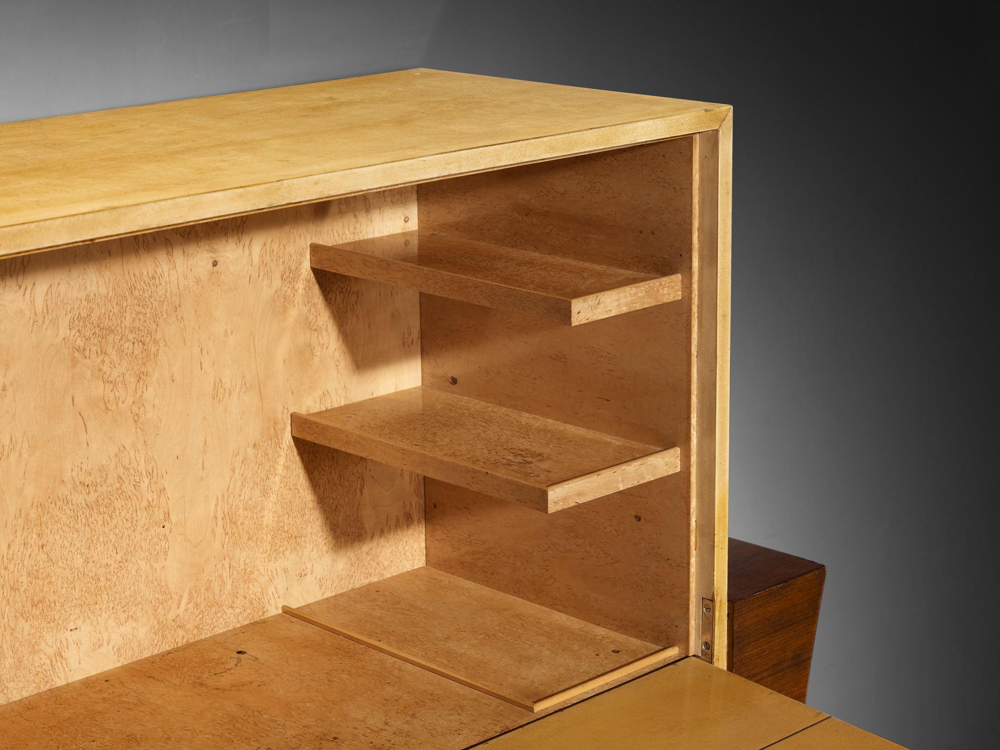 Guglielmo Ulrich for Ar.Ca Milano Bar Cabinet in Parchment and Wood Case pieces and storage cabinets Morentz