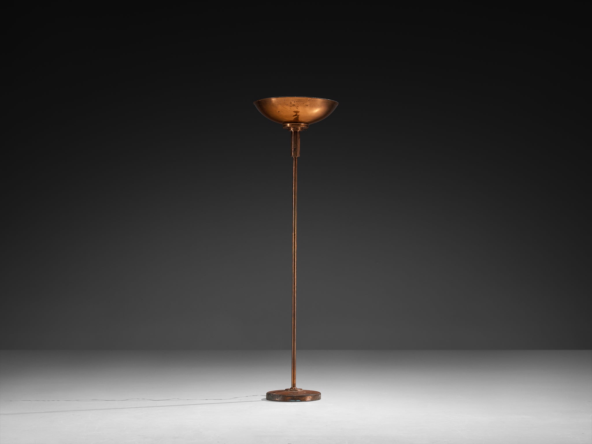 Art Deco Italian Floor Lamp in Copper - Main Image