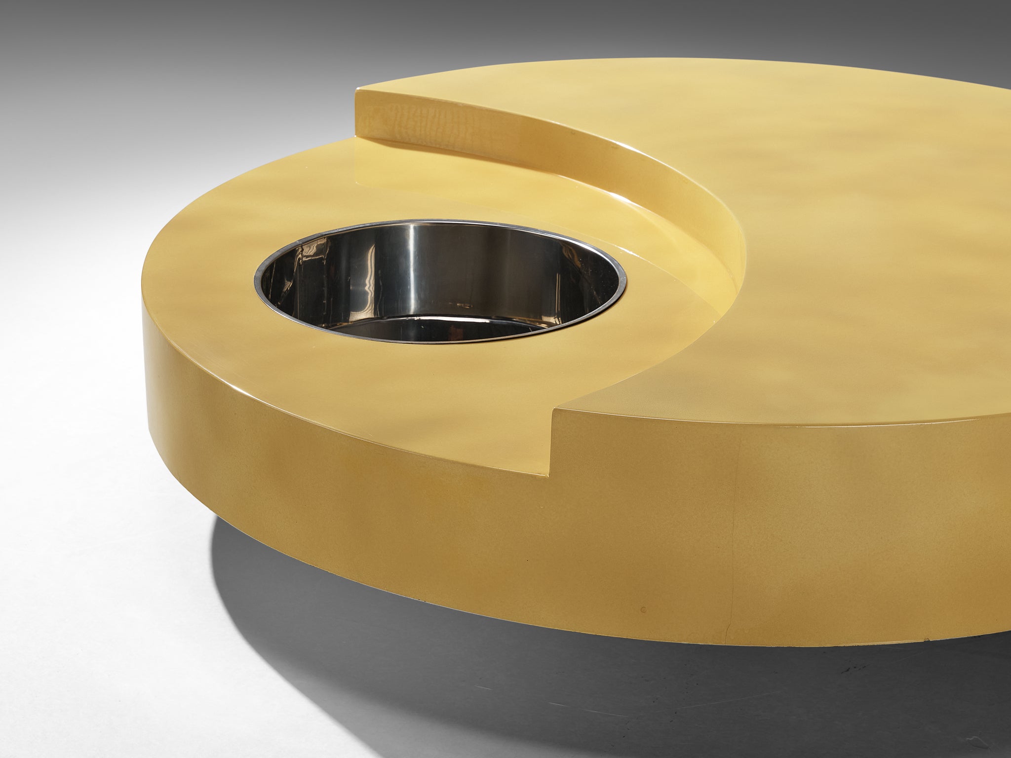 Willy Rizzo 'TRG' Circular Yellow Coffee Table Tables Morentz