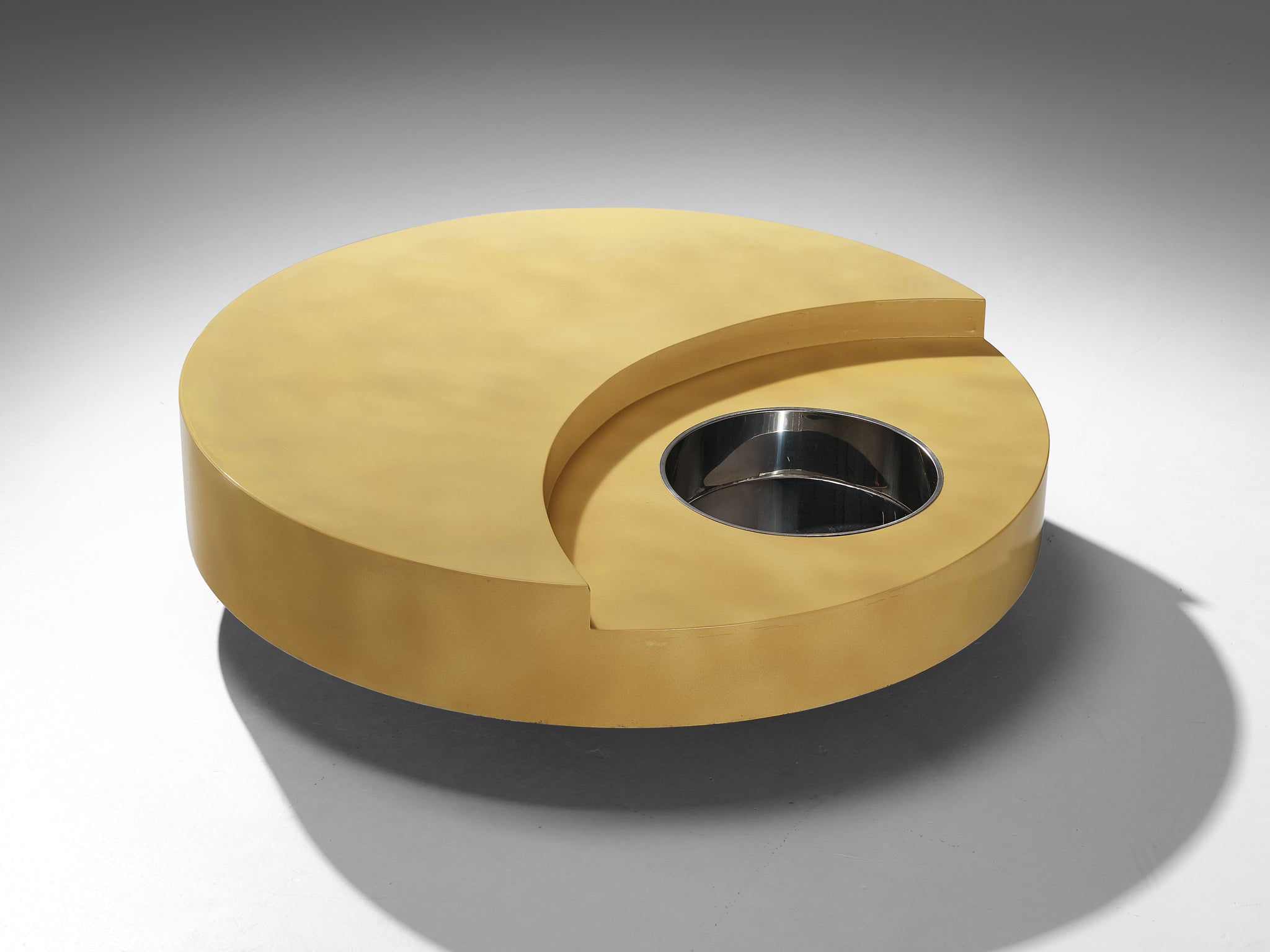 Willy Rizzo 'TRG' Circular Yellow Coffee Table Tables Morentz