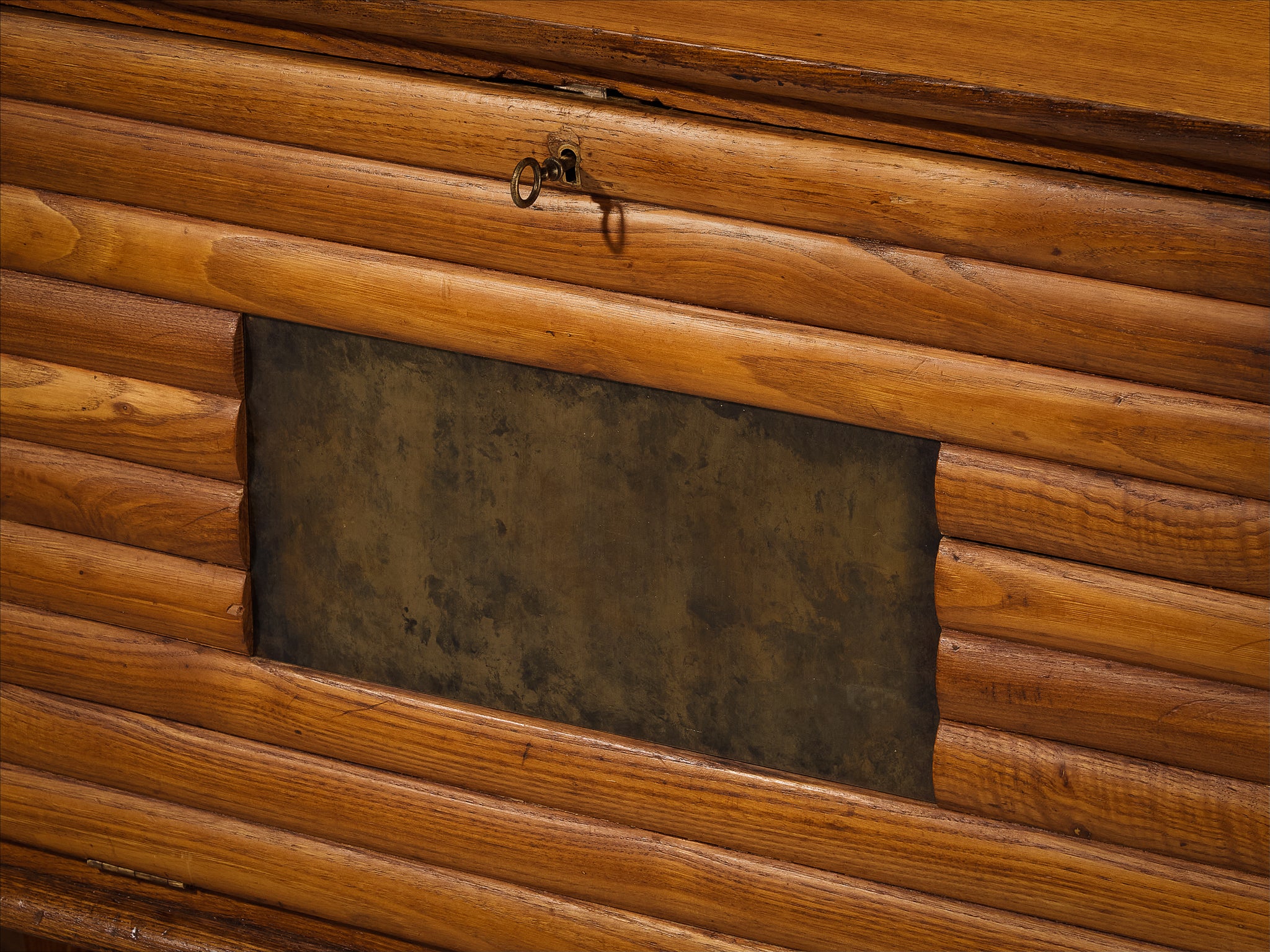 Italian Mid-Century Modern Sideboard in Chestnut and Patinated Brass Case pieces and storage cabinets Morentz