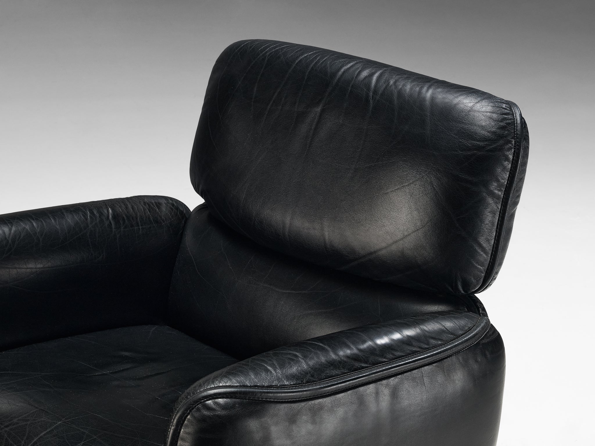 Otto Zapf for Knoll Swivel Desk Chair in Black Leather
