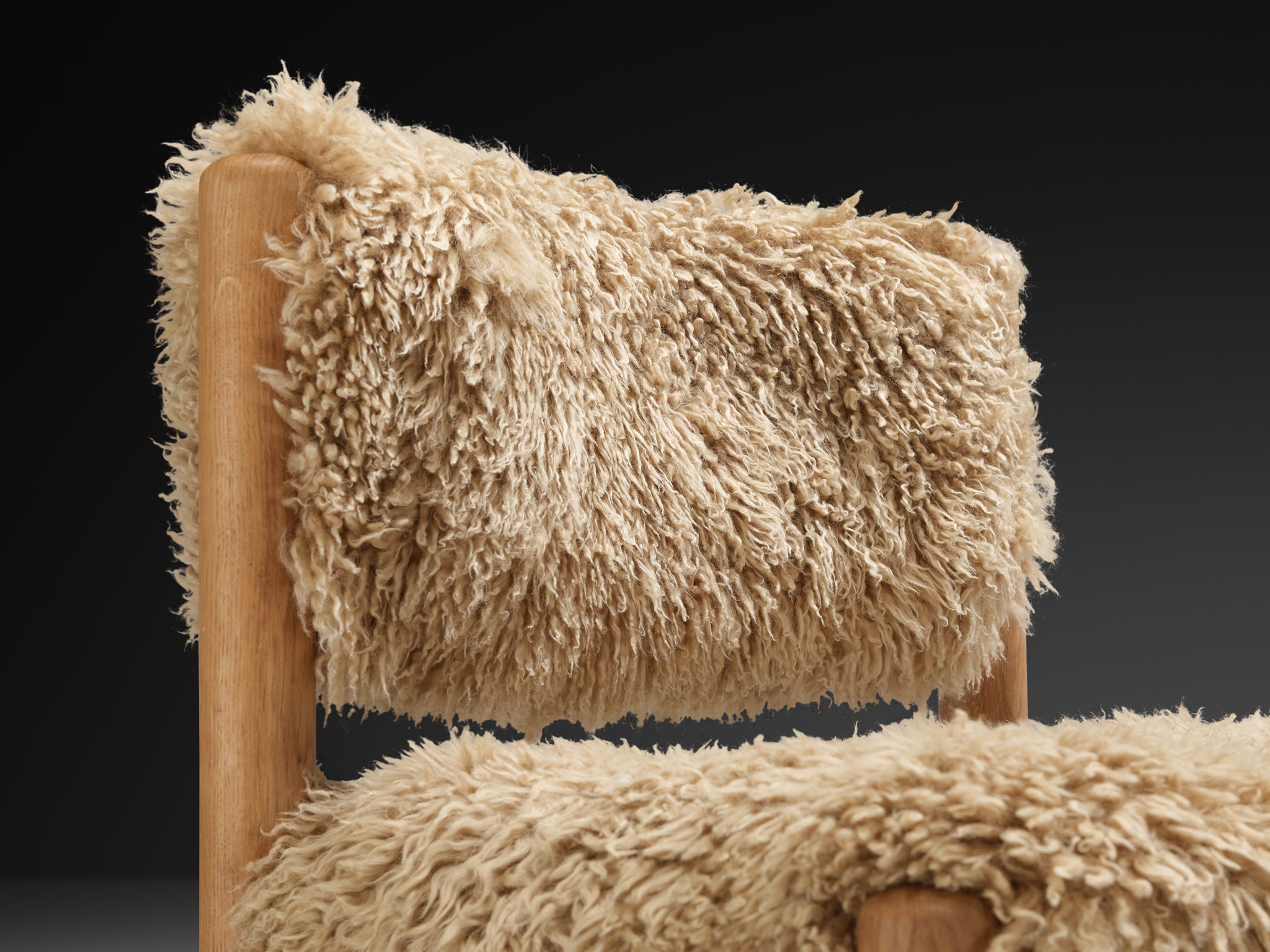 Danish Dining Chairs in Oak and Sheepskin Seating Morentz