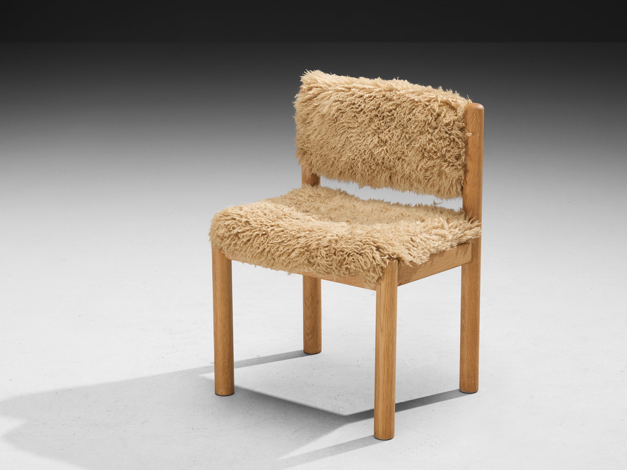 Danish Dining Chairs in Oak and Sheepskin Seating Morentz