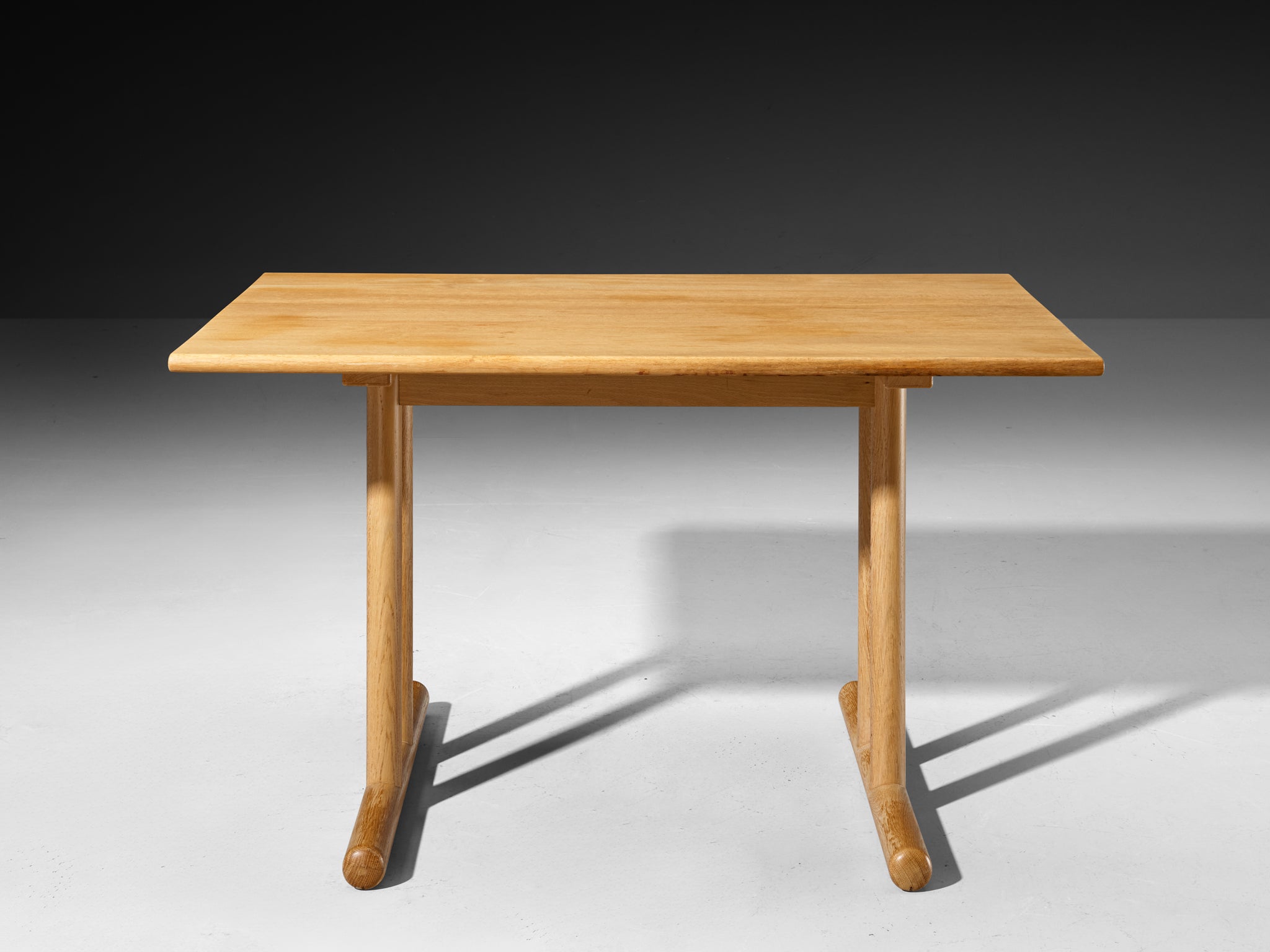 Scandinavian Table in Oak with Tubular Trestle Base Tables Morentz