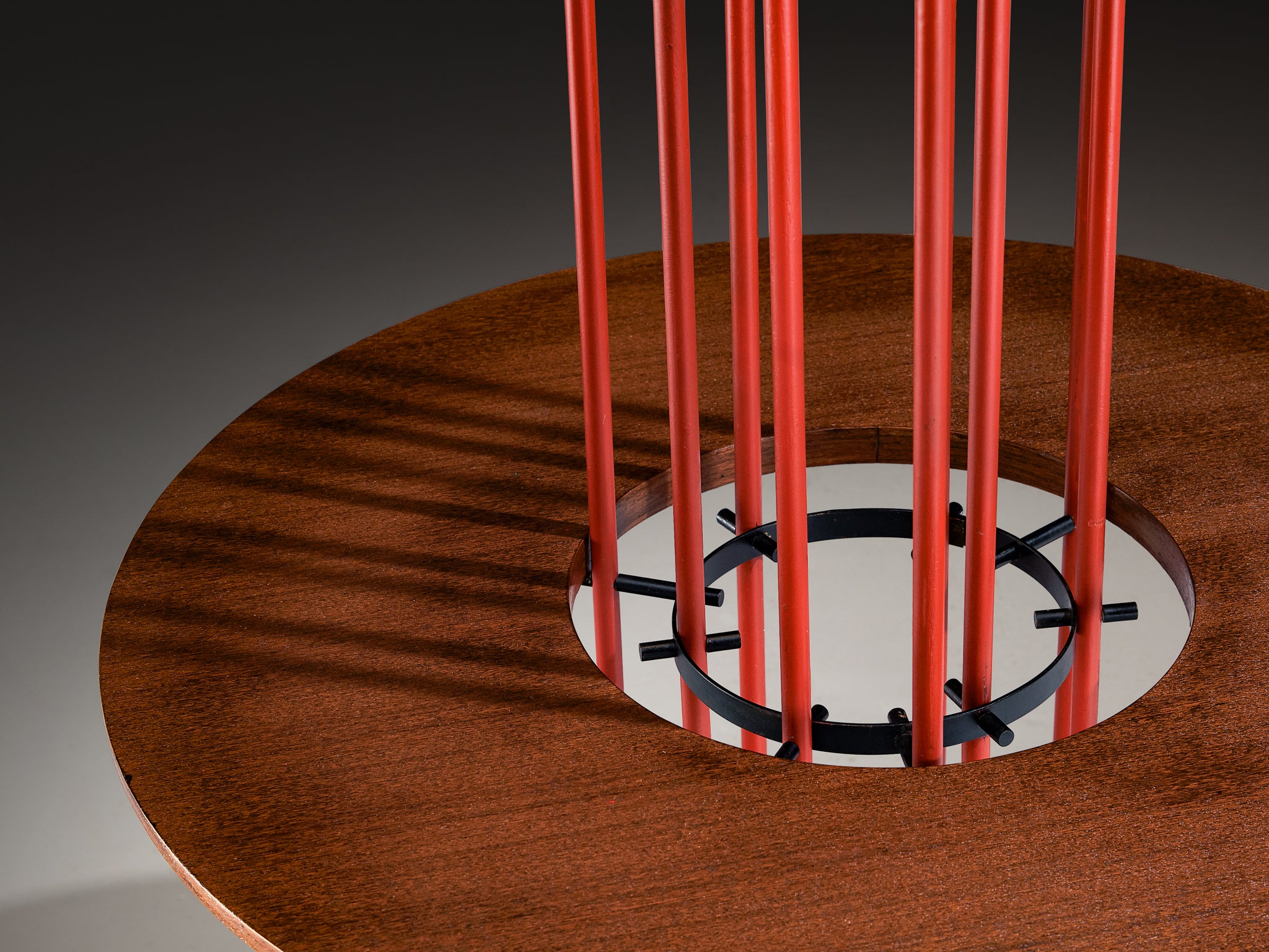 1950s Mid-Century Modern Italian Floor Lamp with Integrated Side Table in Teak Lighting Morentz