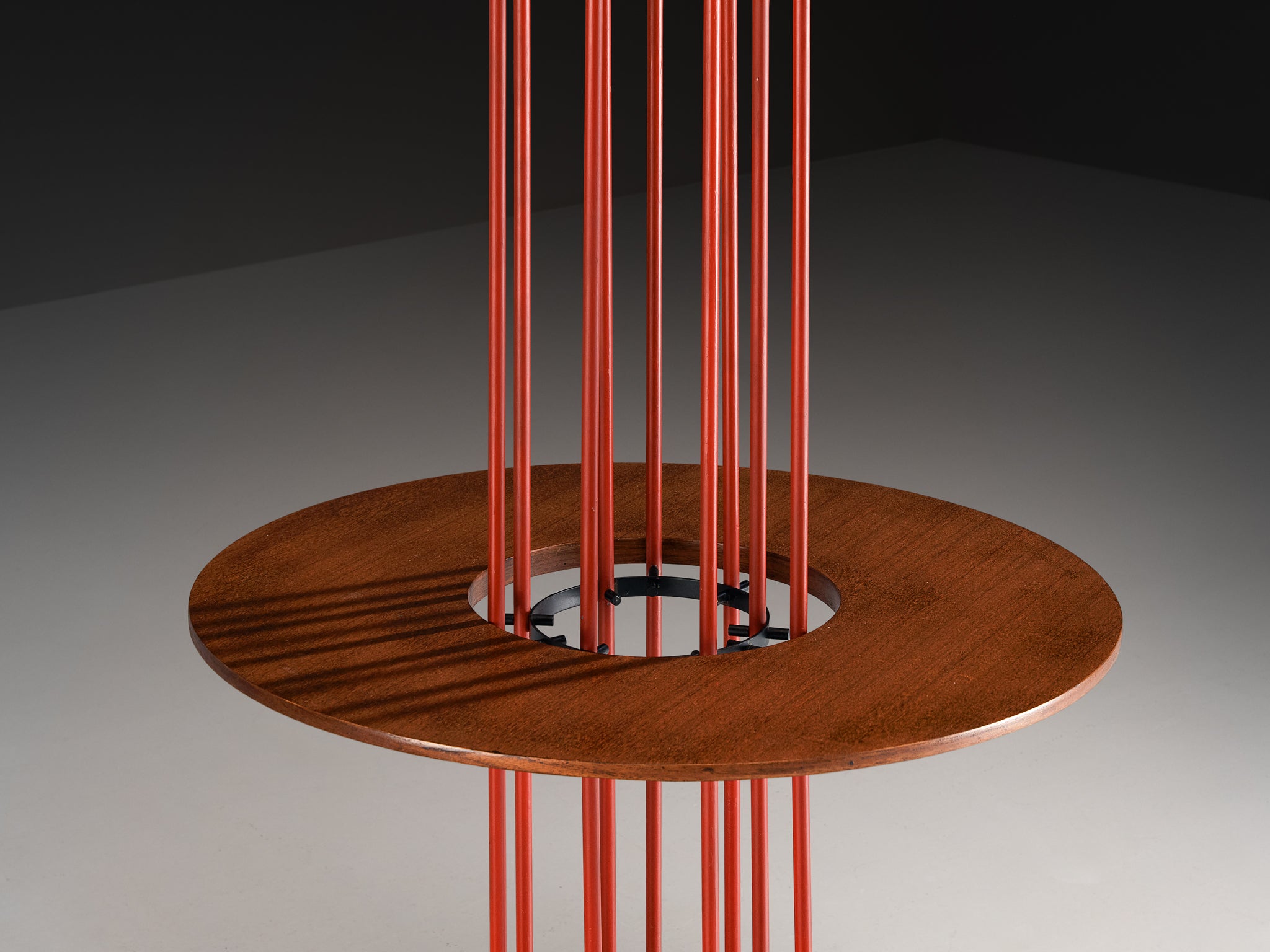 1950s Mid-Century Modern Italian Floor Lamp with Integrated Side Table in Teak Lighting Morentz