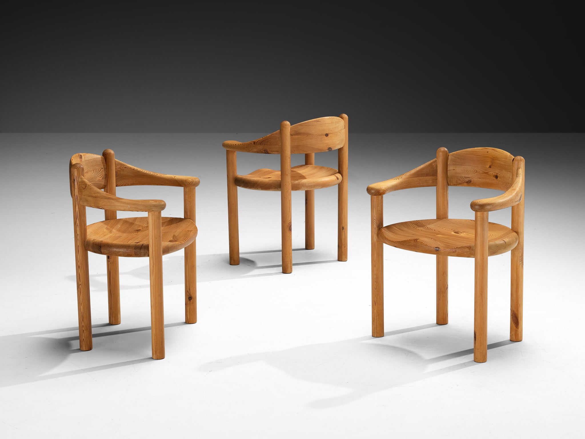 Rainer Daumiller Set of Six Armchairs in Solid Pine Seating Morentz