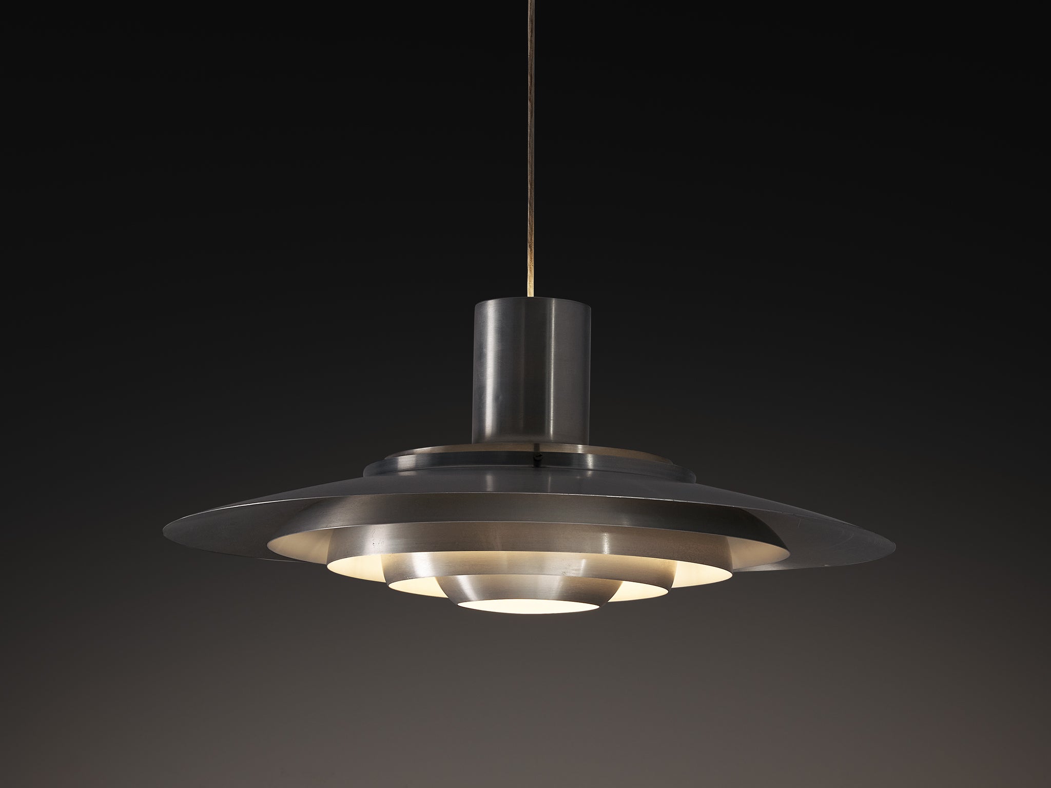 Jørgen Kastholm & Preben Fabricius Chandelier in Aluminum Lighting Morentz