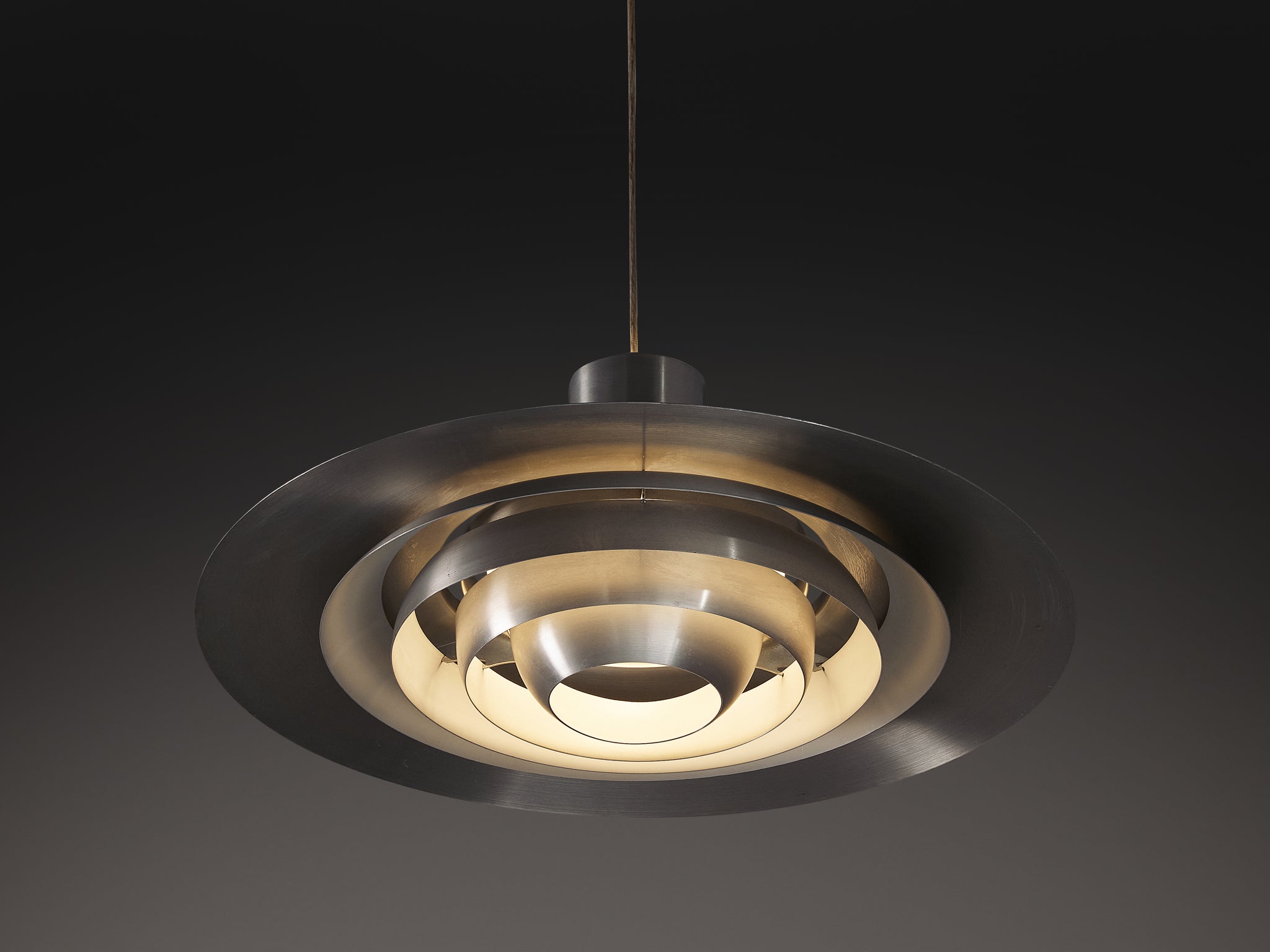 Jørgen Kastholm & Preben Fabricius Chandelier in Aluminum Lighting Morentz