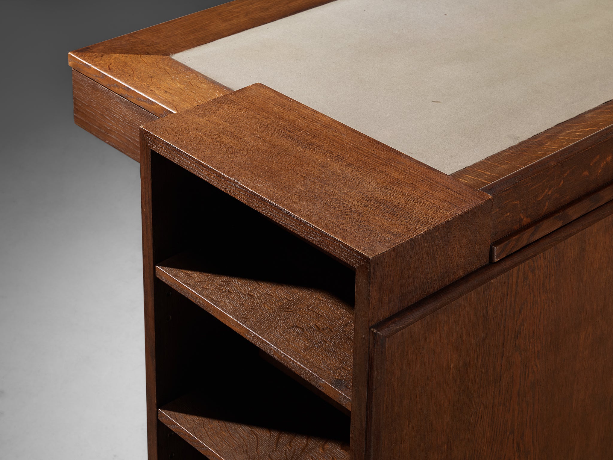 Paul Bromberg for H. Pander & Zonen Free-Standing Desk in Solid Oak Tables Morentz