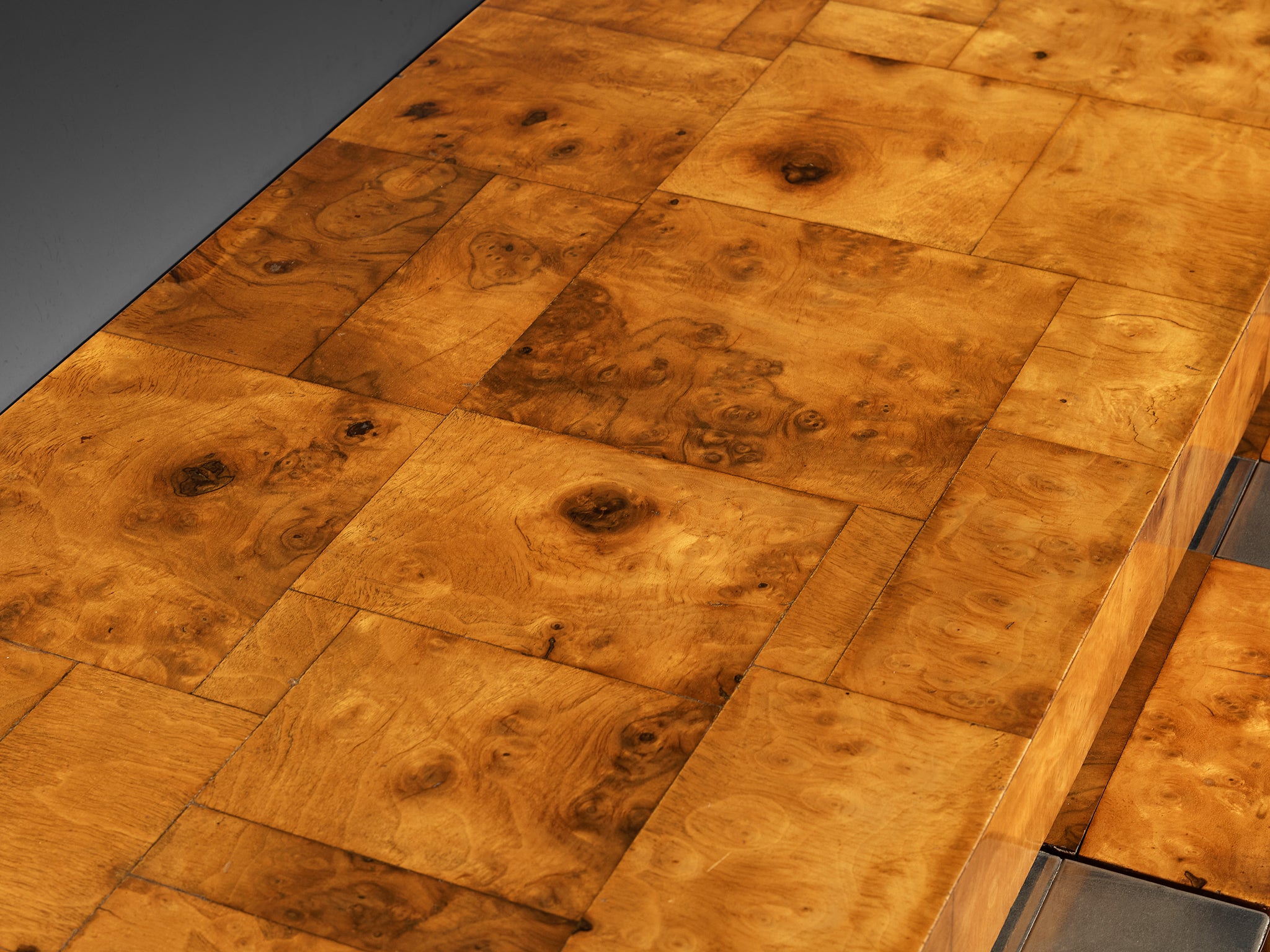 Paul Evans for Directional 'PE 300' Faceted Sideboard in Chrome and Burlwood Case pieces and storage cabinets Morentz