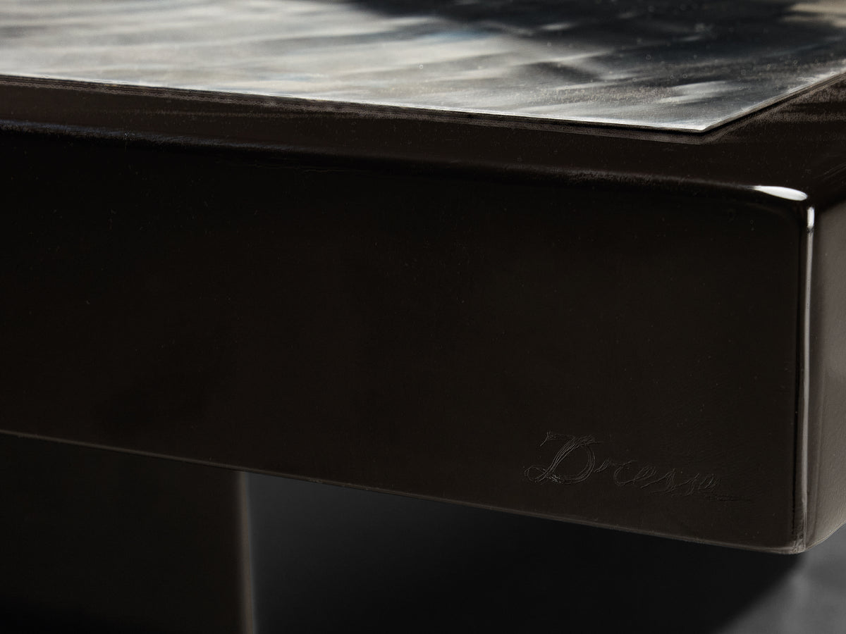 Jean Claude Dresse Coffee Table in Steel and Resin Inlayed with Agate Tables Morentz