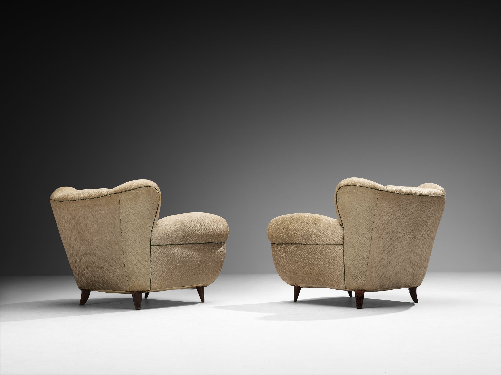 Pair of Beech Lounge Chairs with Elegant Tapered Feet 1950s Seating Morentz