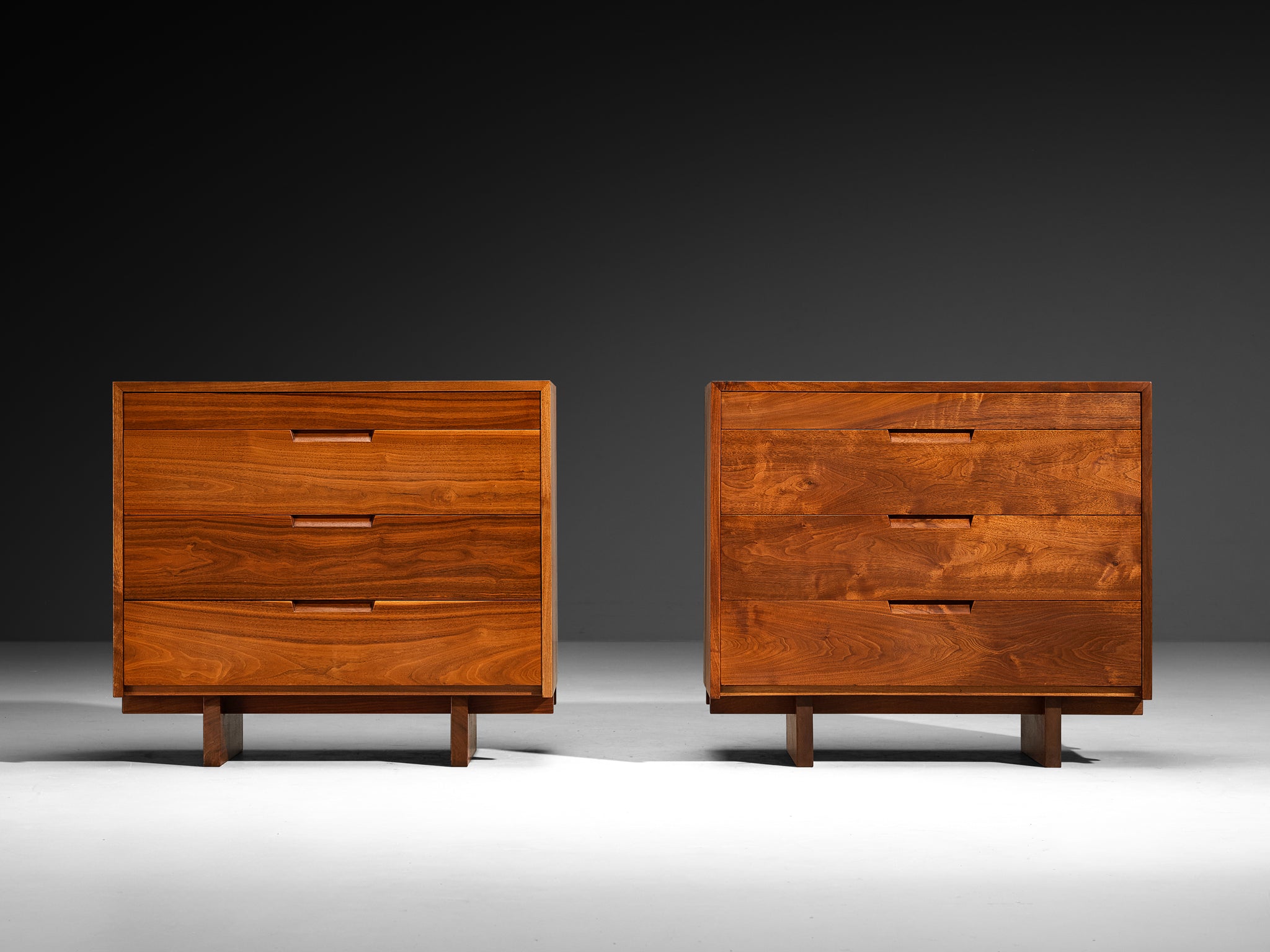 George Nakashima for George Nakashima Studio Pair of Chests of Drawers in Walnut Case pieces and storage cabinets Morentz
