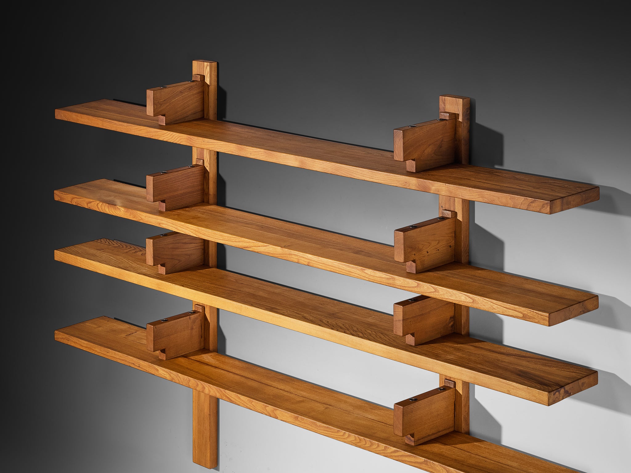 Early Pierre Chapo 'B17C' Bibliothèque in Solid Elm 283 cm / 111.42 in. Case pieces and storage cabinets Morentz