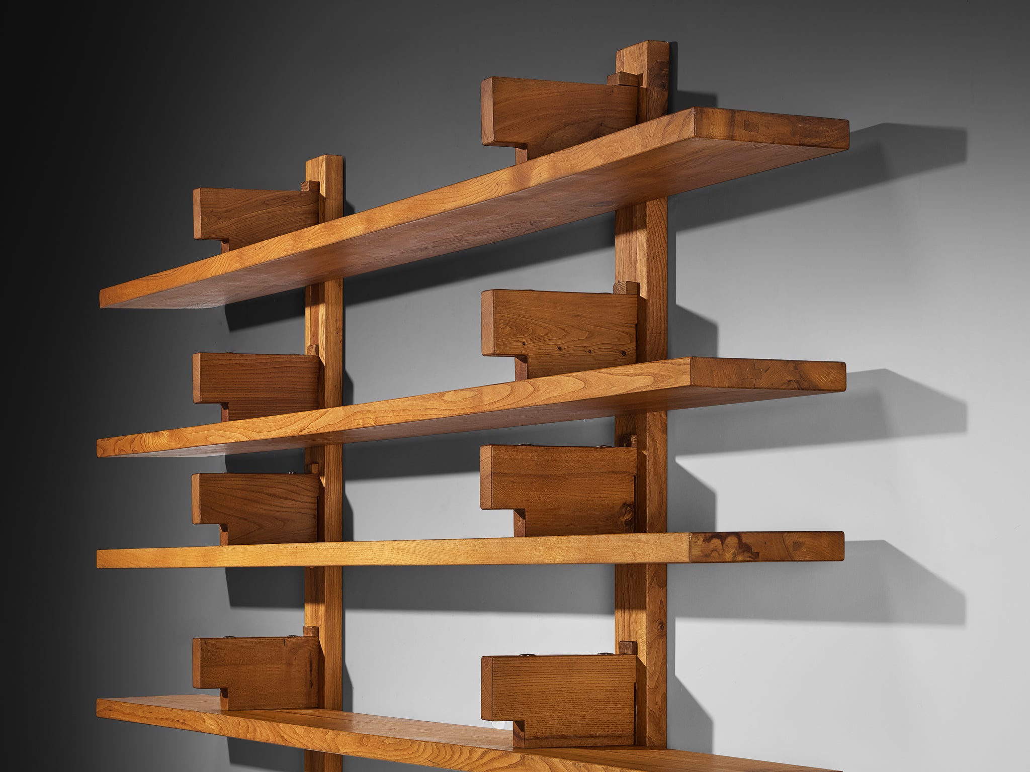 Early Pierre Chapo 'B17C' Bibliothèque in Solid Elm 283 cm / 111.42 in. Case pieces and storage cabinets Morentz