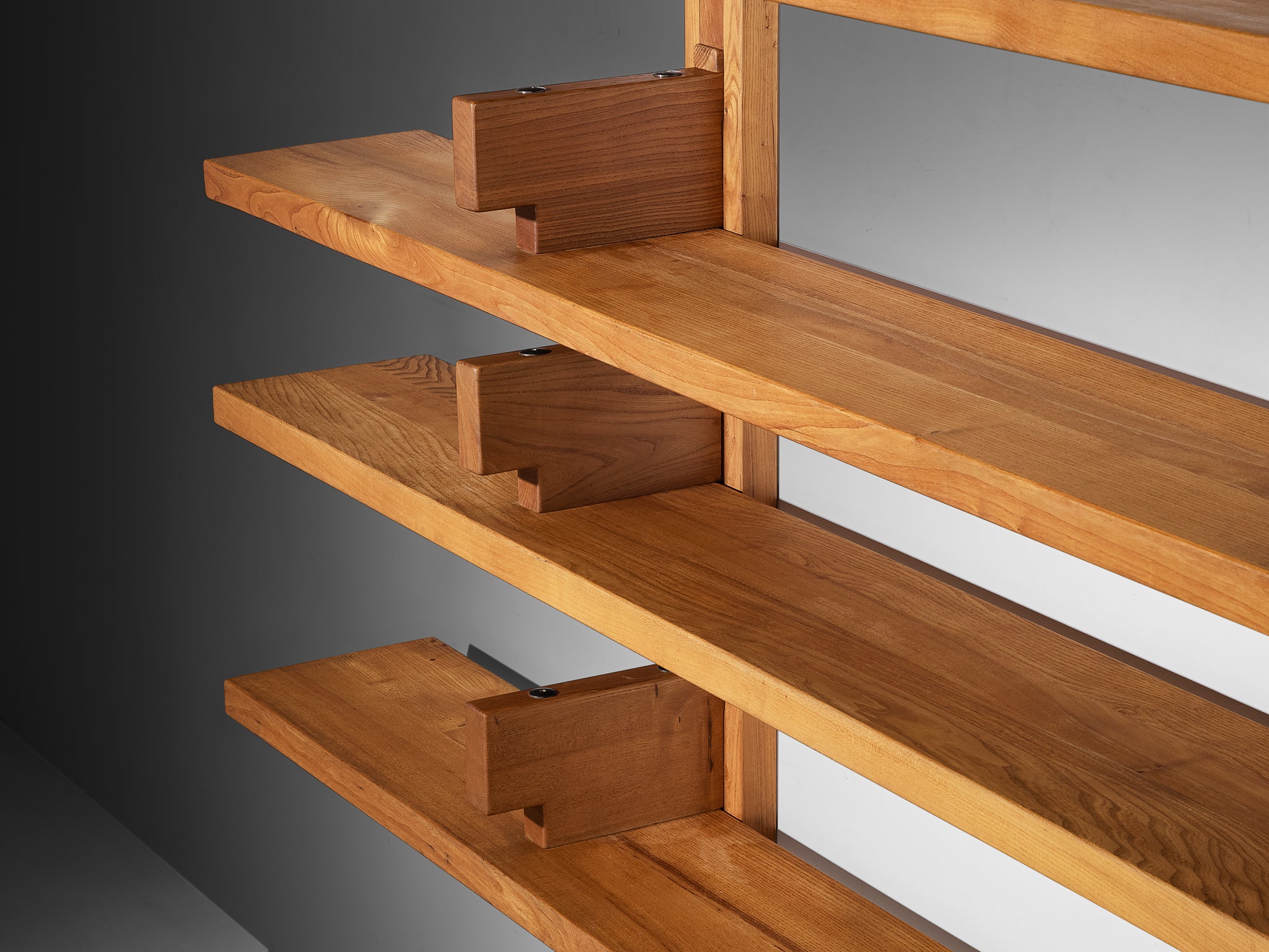 Early Pierre Chapo 'B17C' Bibliothèque in Solid Elm 283 cm / 111.42 in. Case pieces and storage cabinets Morentz