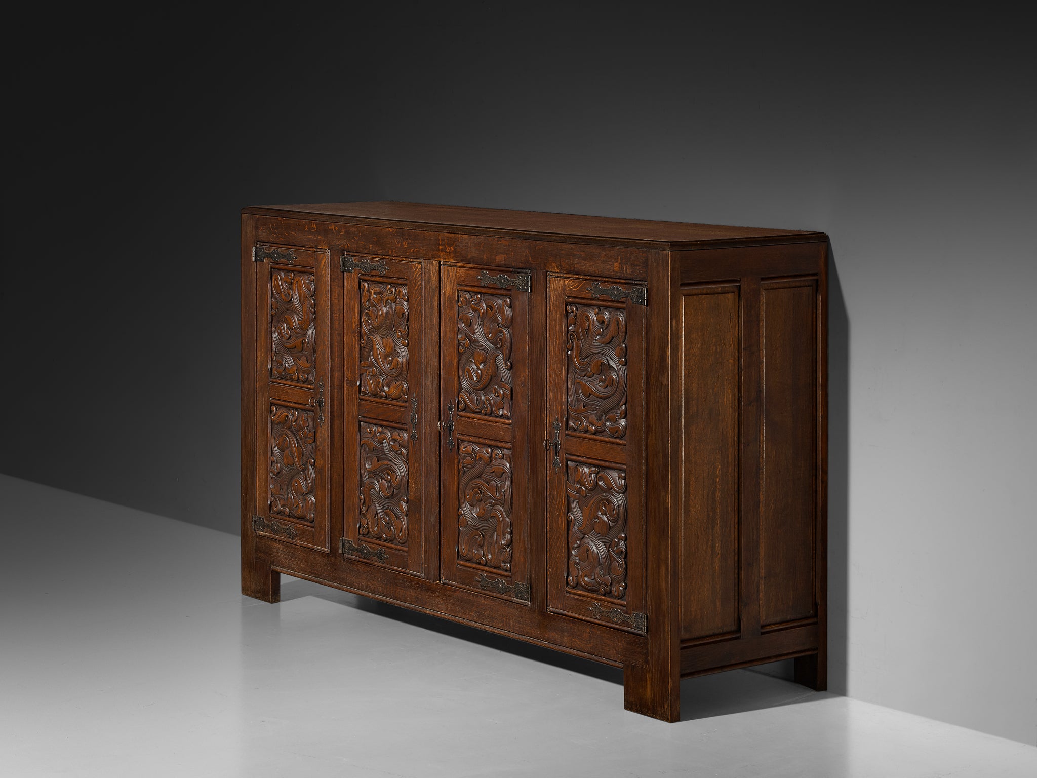 Joseph Savina Sideboard in Oak and Wrought Iron