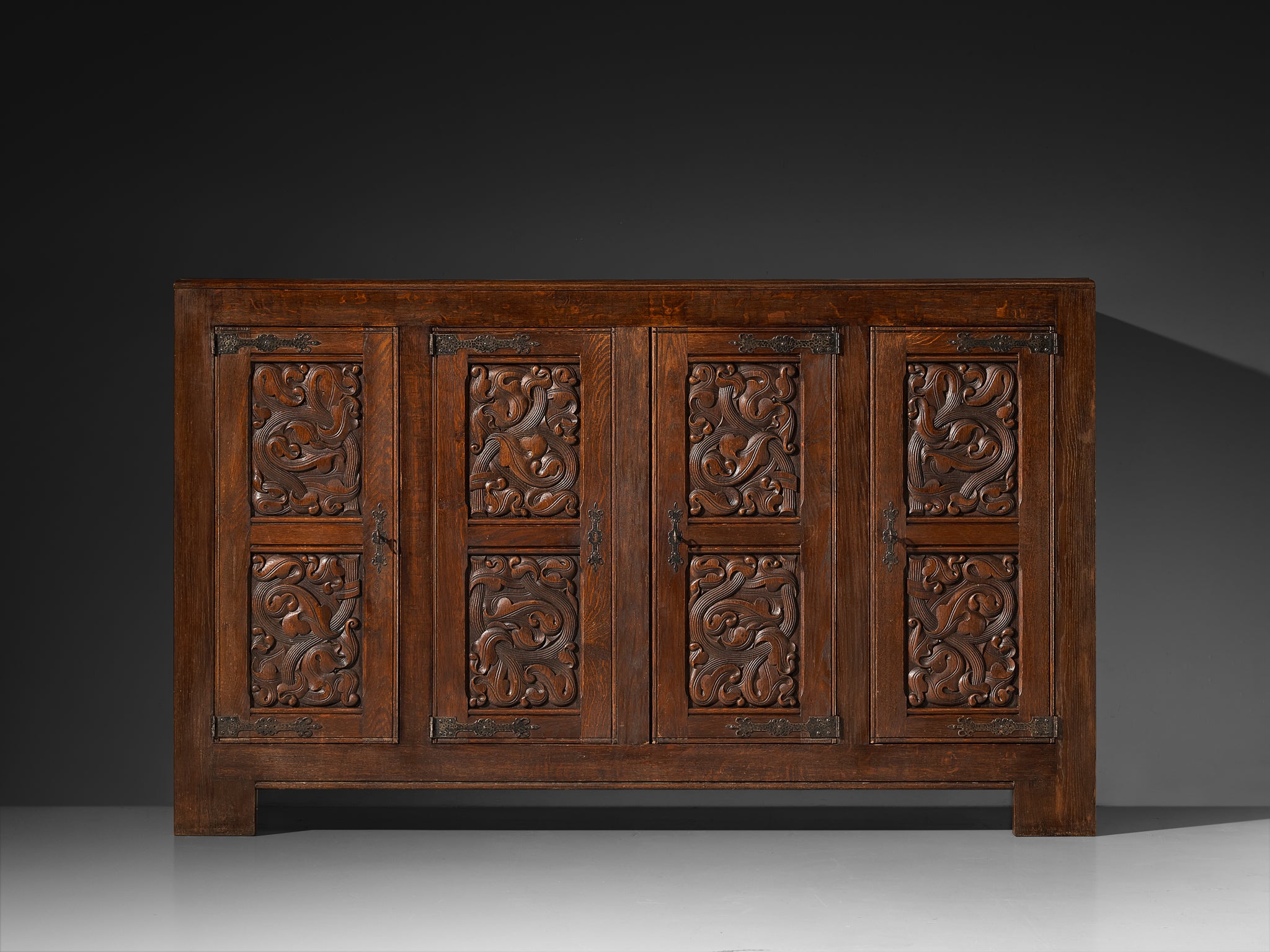 Joseph Savina Sideboard in Oak and Wrought Iron Case pieces and storage cabinets Morentz